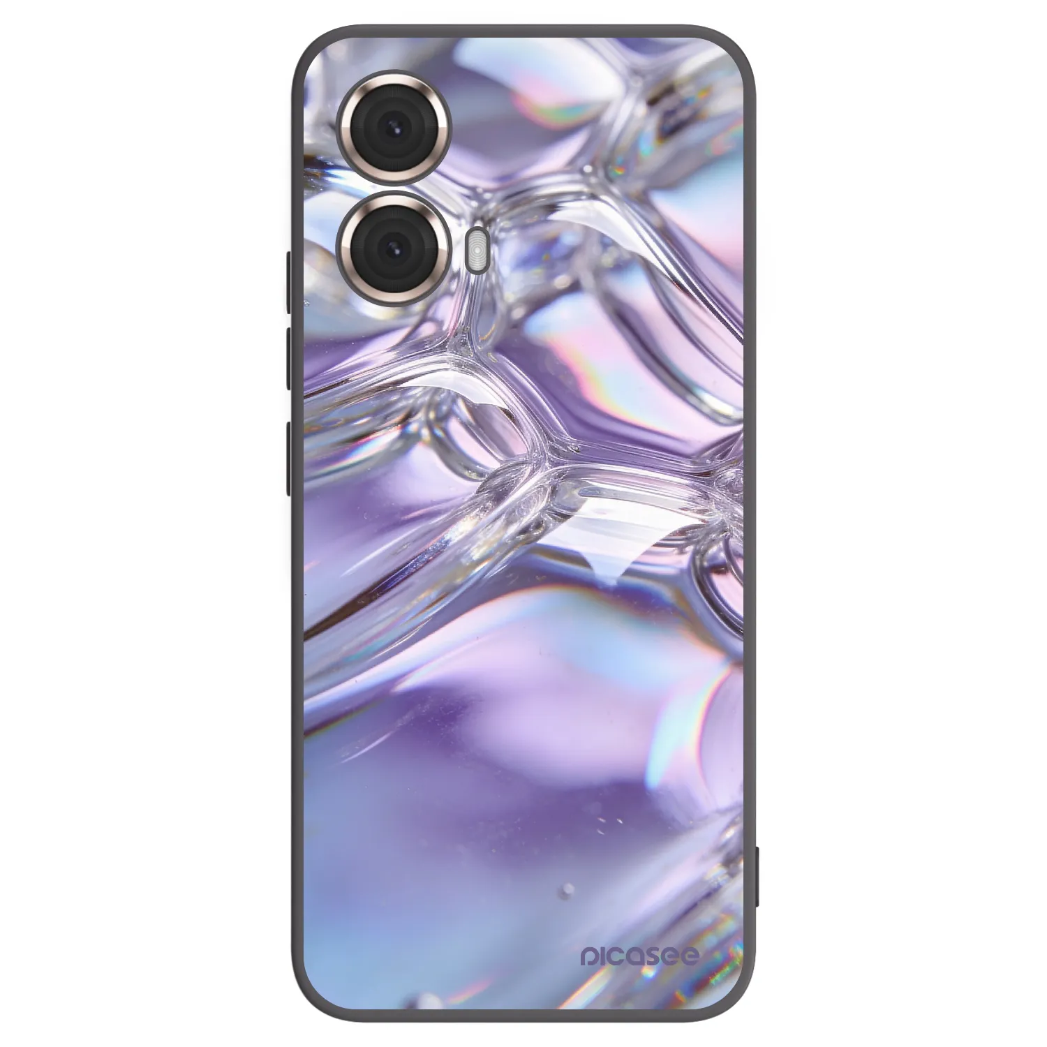 Picasee Motorola Moto G85 Hülle - Schwarzes Silikon - Iridescent bubbles