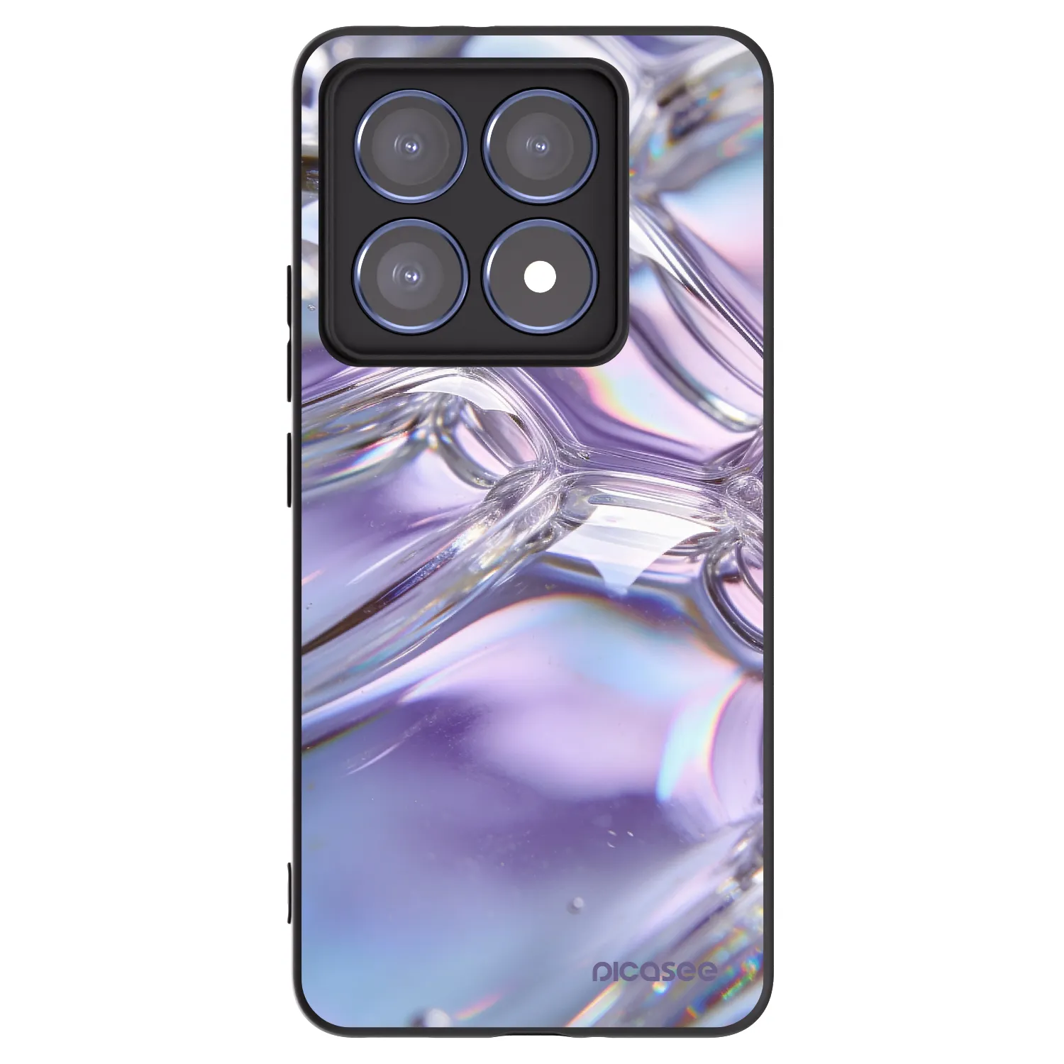 Picasee Xiaomi 14T Pro Hülle - Schwarzes Silikon - Iridescent bubbles