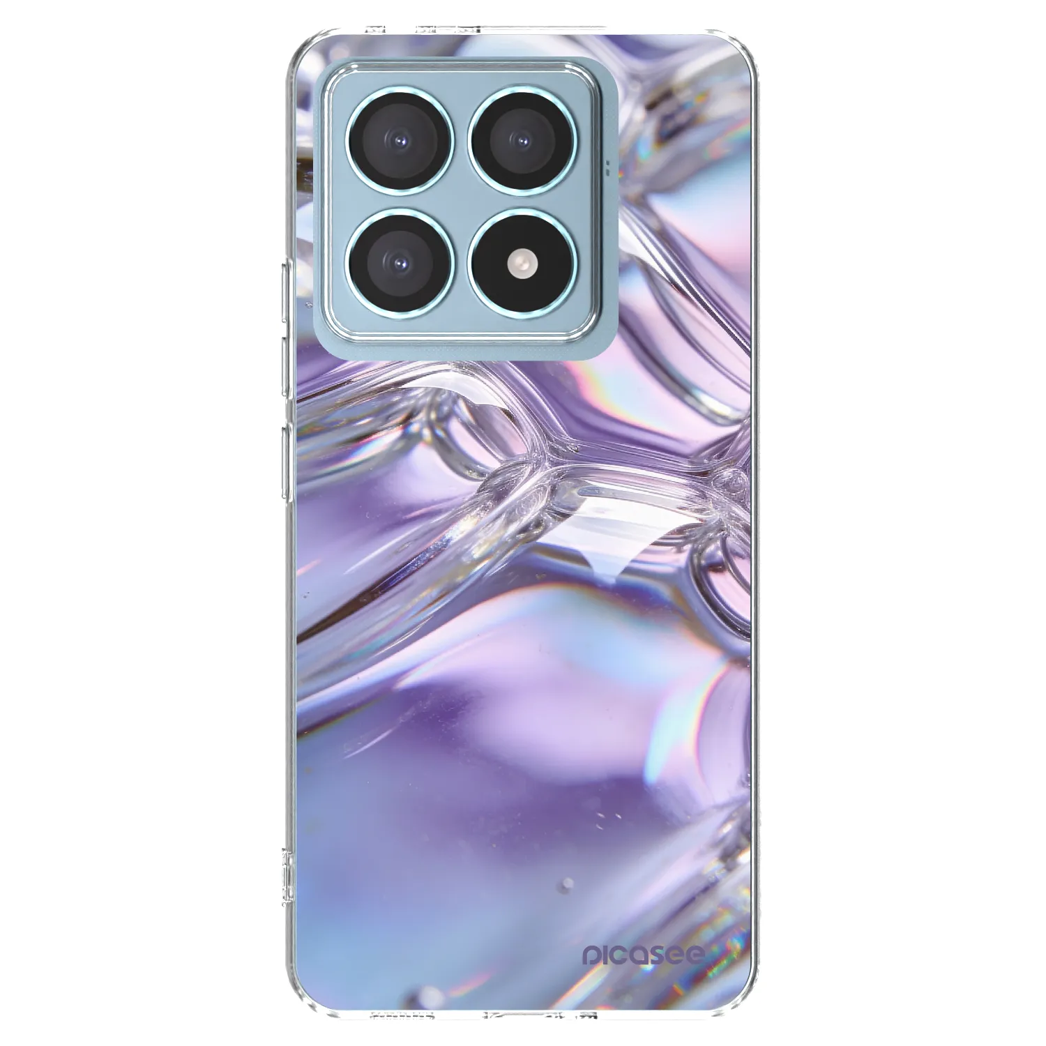 Picasee Xiaomi 14T Pro Hülle - Transparentes Silikon - Iridescent bubbles