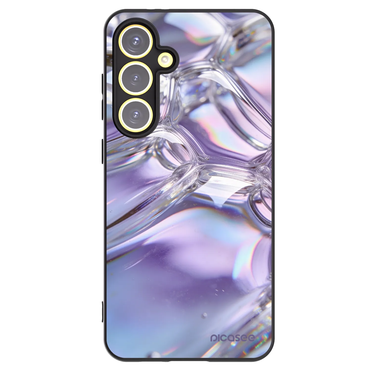 Picasee Samsung Galaxy S24 FE S721B Hülle - Schwarzes Silikon - Iridescent bubbles