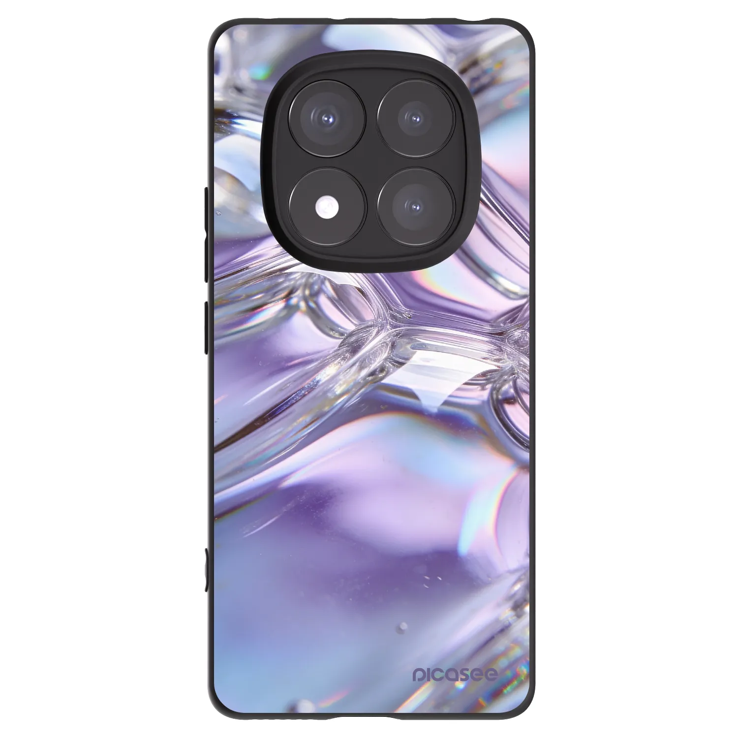 Picasee Xiaomi Redmi Note 14 Pro 5G Hülle - Schwarzes Silikon - Iridescent bubbles