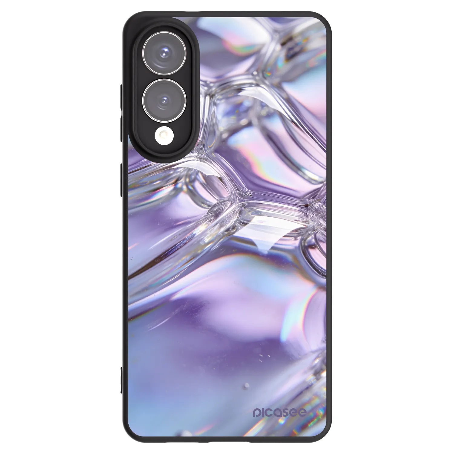 Picasee Samsung Galaxy S25 Edge 5G Hülle - Schwarzes Silikon - Iridescent bubbles