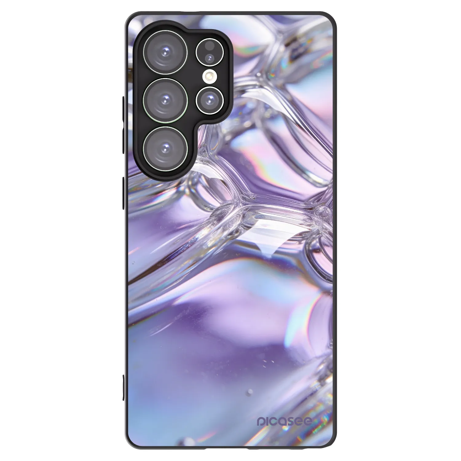 Picasee Samsung Galaxy S25 Ultra 5G Hülle - Schwarzes Silikon - Iridescent bubbles