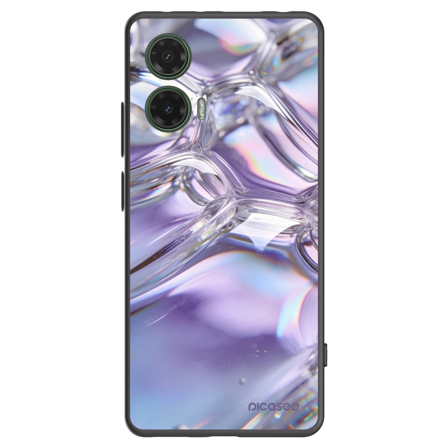 Picasee Motorola Moto G35 5G Hülle - Schwarzes Silikon - Iridescent bubbles