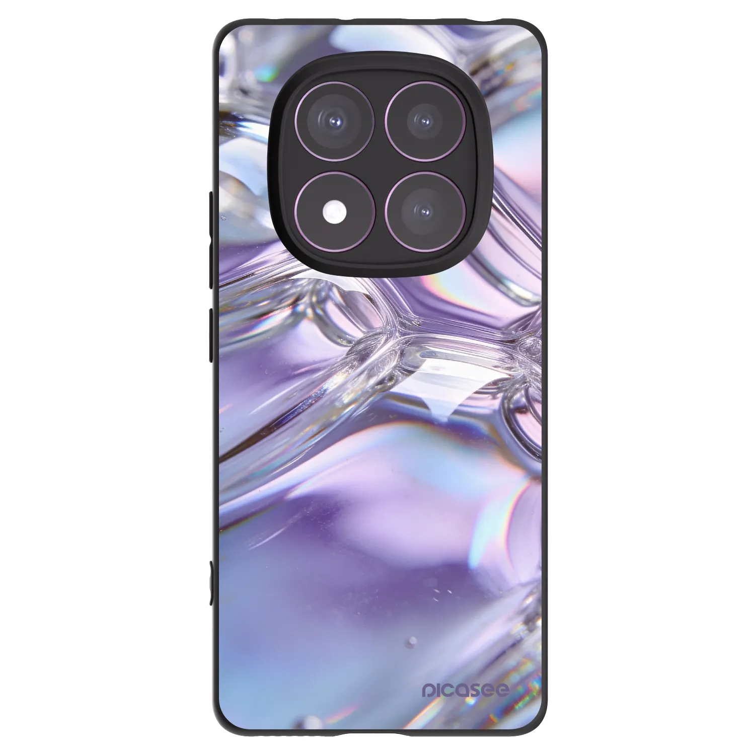Picasee Xiaomi Redmi Note 14 Pro 4G Hülle - Schwarzes Silikon - Iridescent bubbles