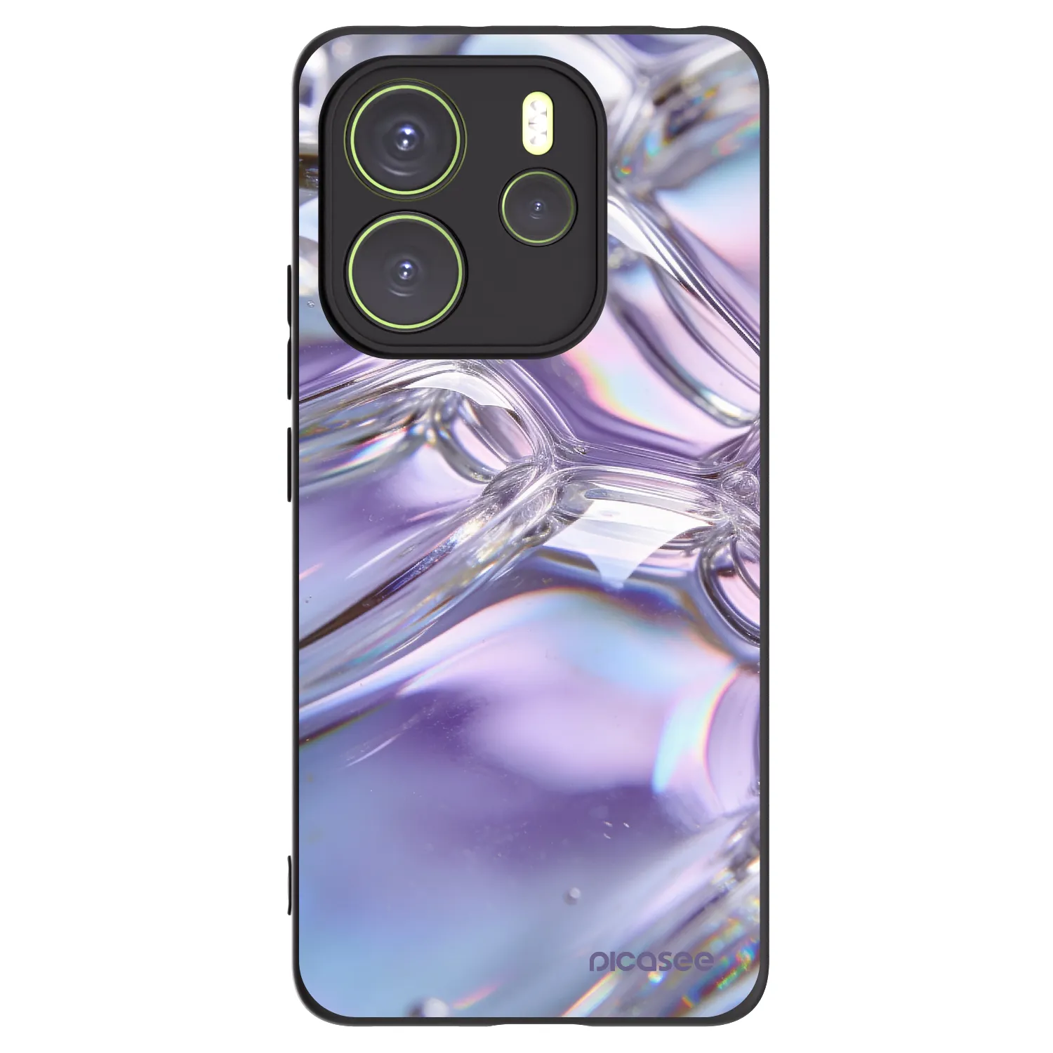 Picasee Xiaomi Redmi Note 14 4G Hülle - Schwarzes Silikon - Iridescent bubbles