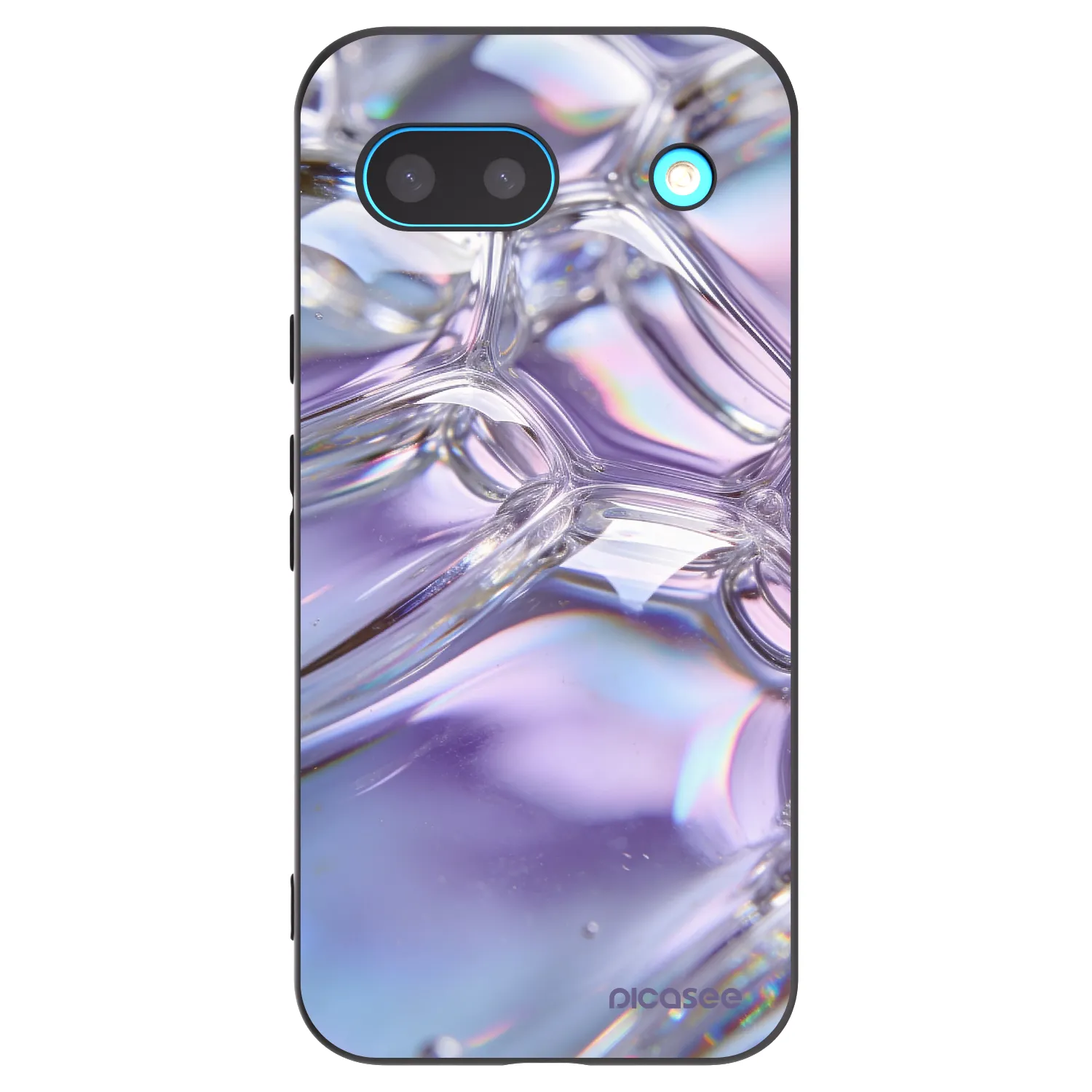 Picasee Google Pixel 8a Hülle - Schwarzes Silikon - Iridescent bubbles