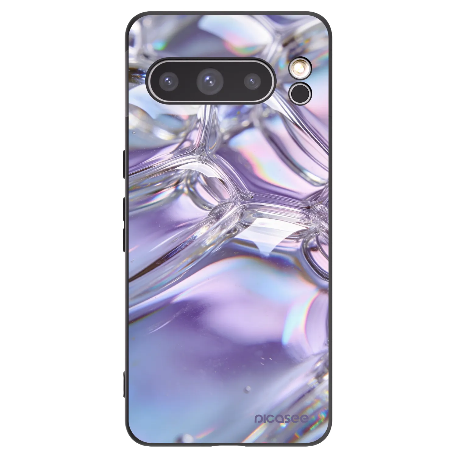 Picasee Google Pixel 8 Pro Hülle - Schwarzes Silikon - Iridescent bubbles