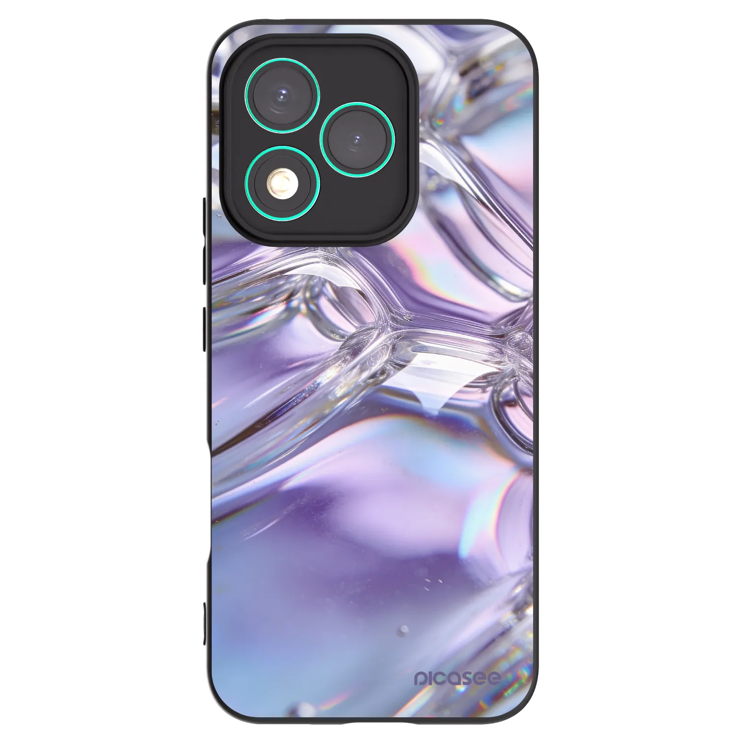 Picasee Honor 400 Lite 5G Hülle - Schwarzes Silikon - Iridescent bubbles