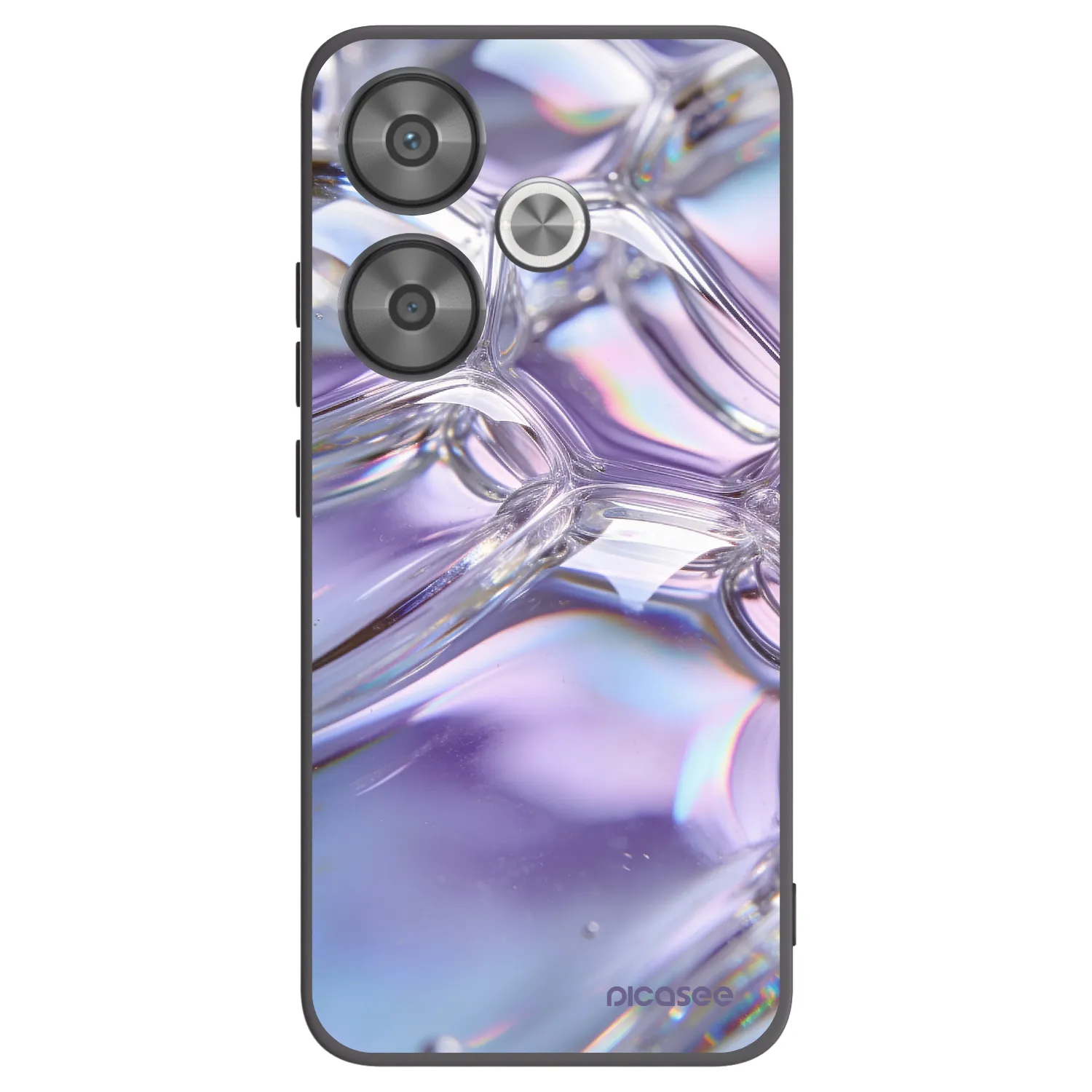 Picasee Xiaomi Poco F6 Hülle - Schwarzes Silikon - Iridescent bubbles