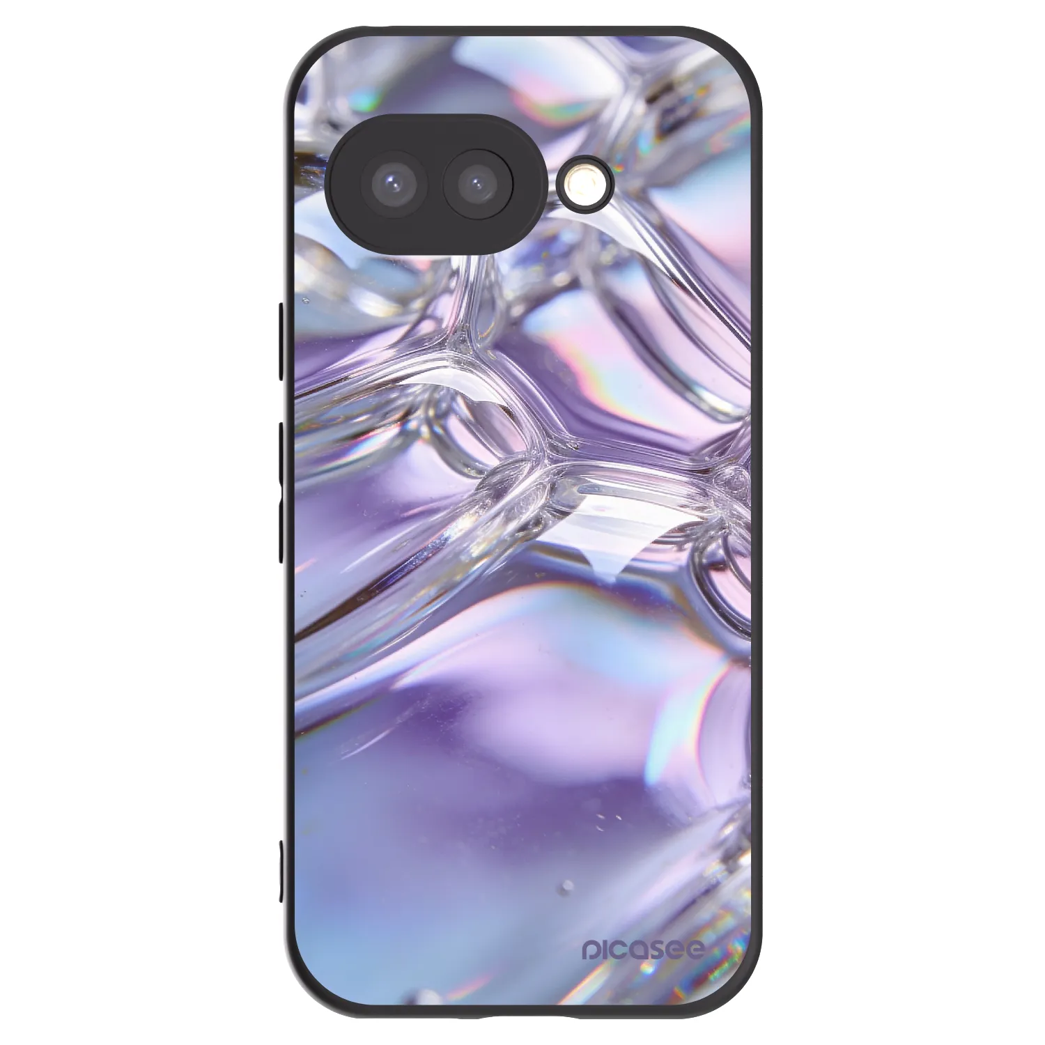 Picasee Google Pixel 9a Hülle - Schwarzes Silikon - Iridescent bubbles