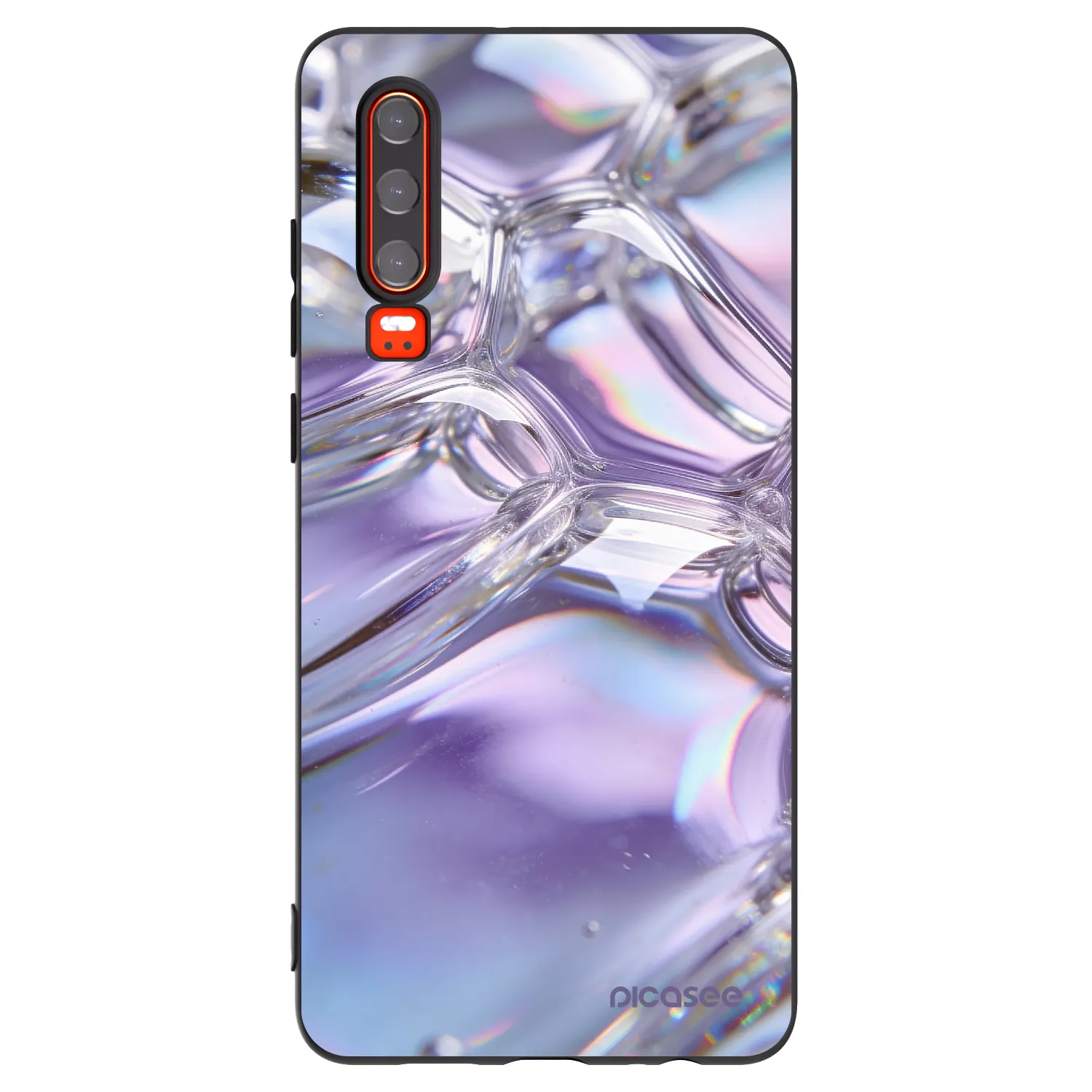 Picasee Huawei P30 Hülle - Schwarzes Silikon - Iridescent bubbles