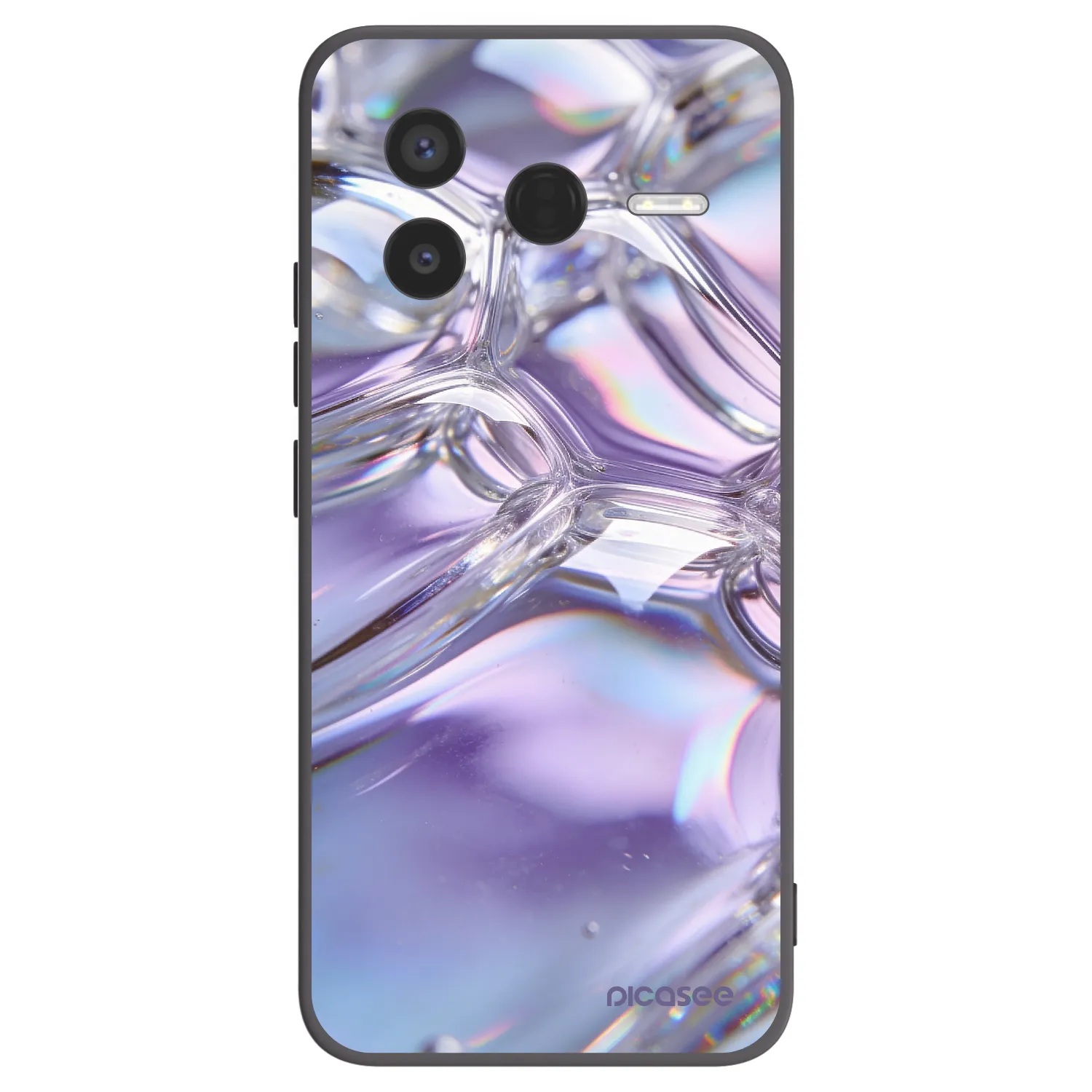 Picasee Xiaomi Poco F7 Pro 5G Hülle - Schwarzes Silikon - Iridescent bubbles