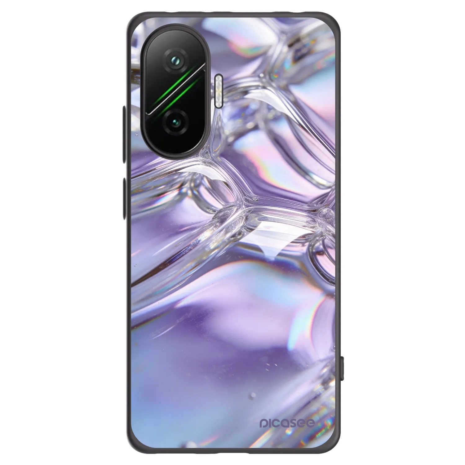 Picasee Xiaomi Poco F7 5G Hülle - Schwarzes Silikon - Iridescent bubbles