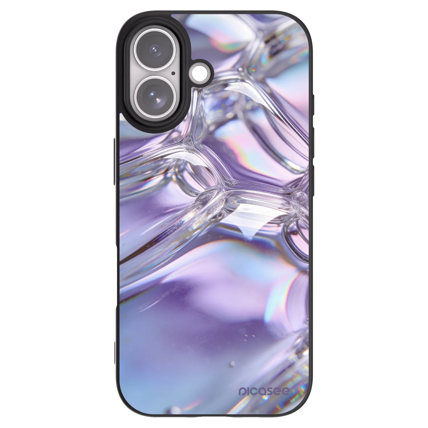 Picasee Apple iPhone 17 Hülle - Schwarzes Silikon - Iridescent bubbles