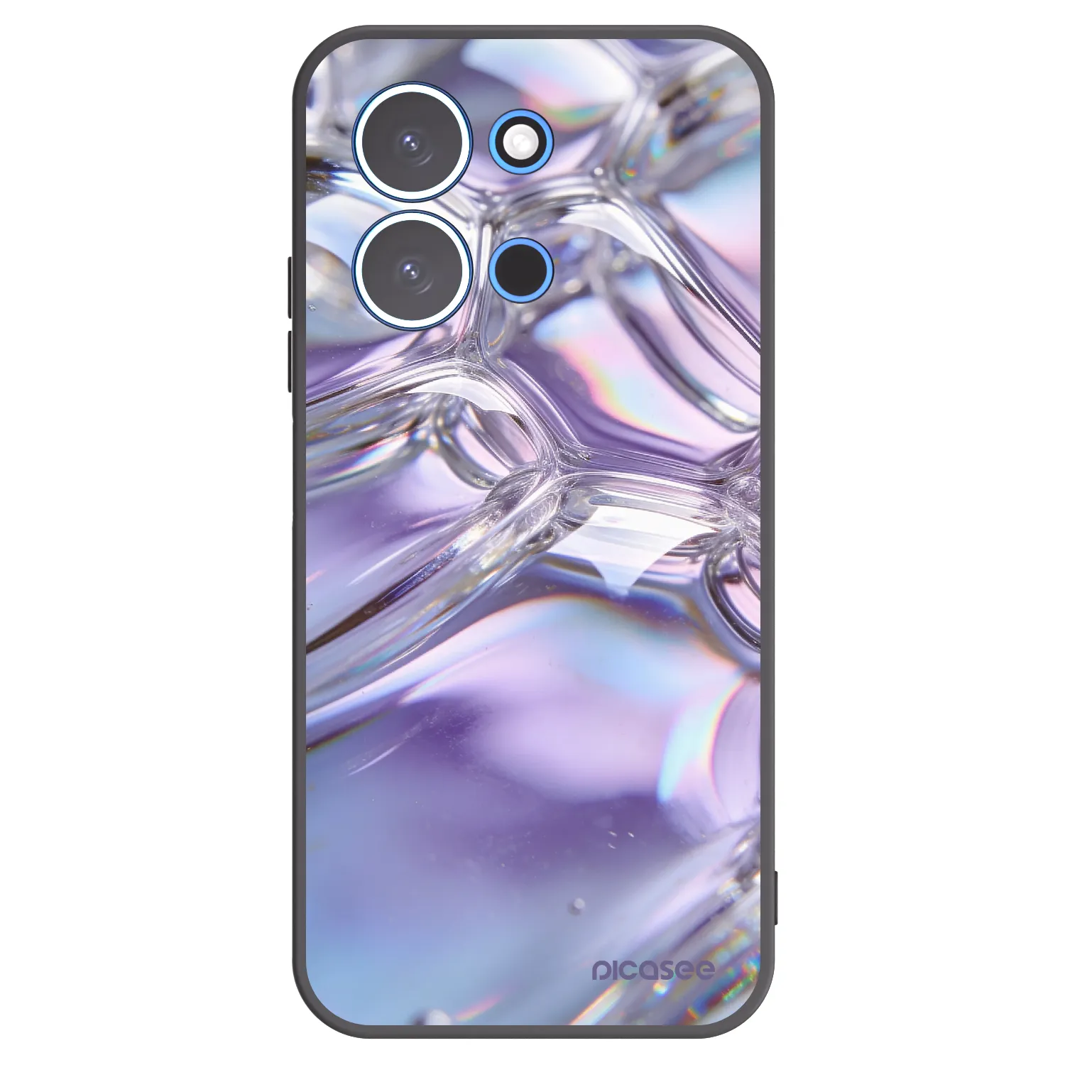 Picasee Xiaomi Redmi 15C 4G Hülle - Schwarzes Silikon - Iridescent bubbles