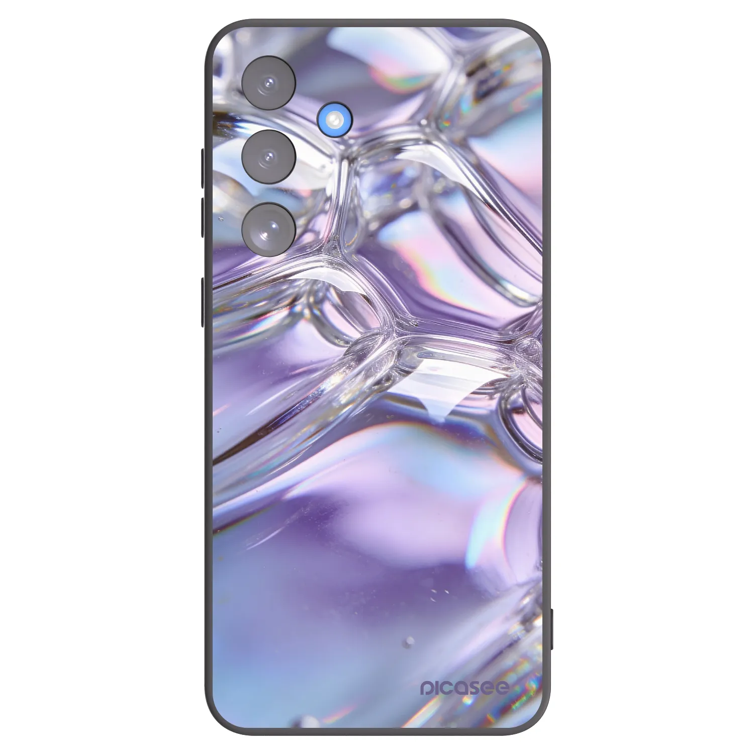 Picasee Samsung Galaxy S25 FE 5G Hülle - Schwarzes Silikon - Iridescent bubbles