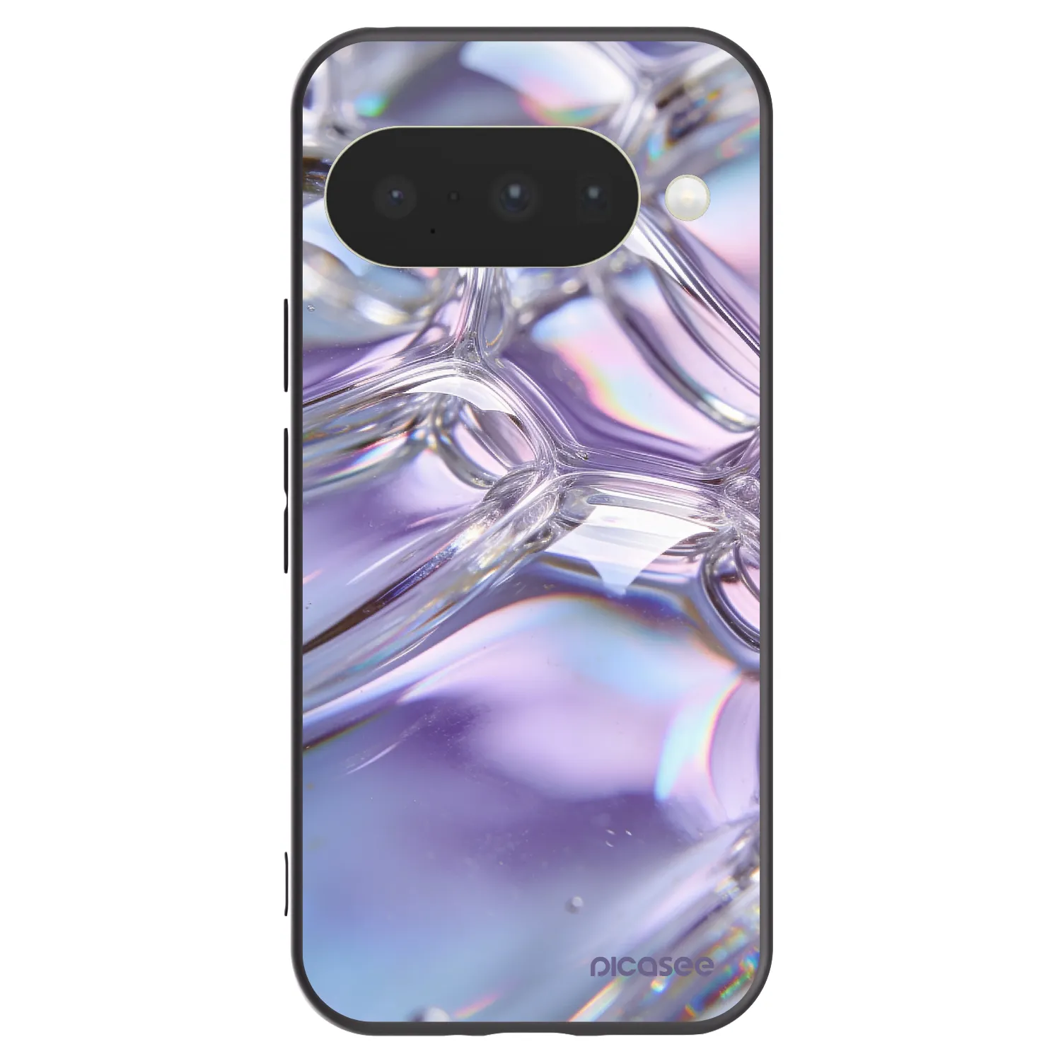 Picasee Google Pixel 10 Hülle - Schwarzes Silikon - Iridescent bubbles