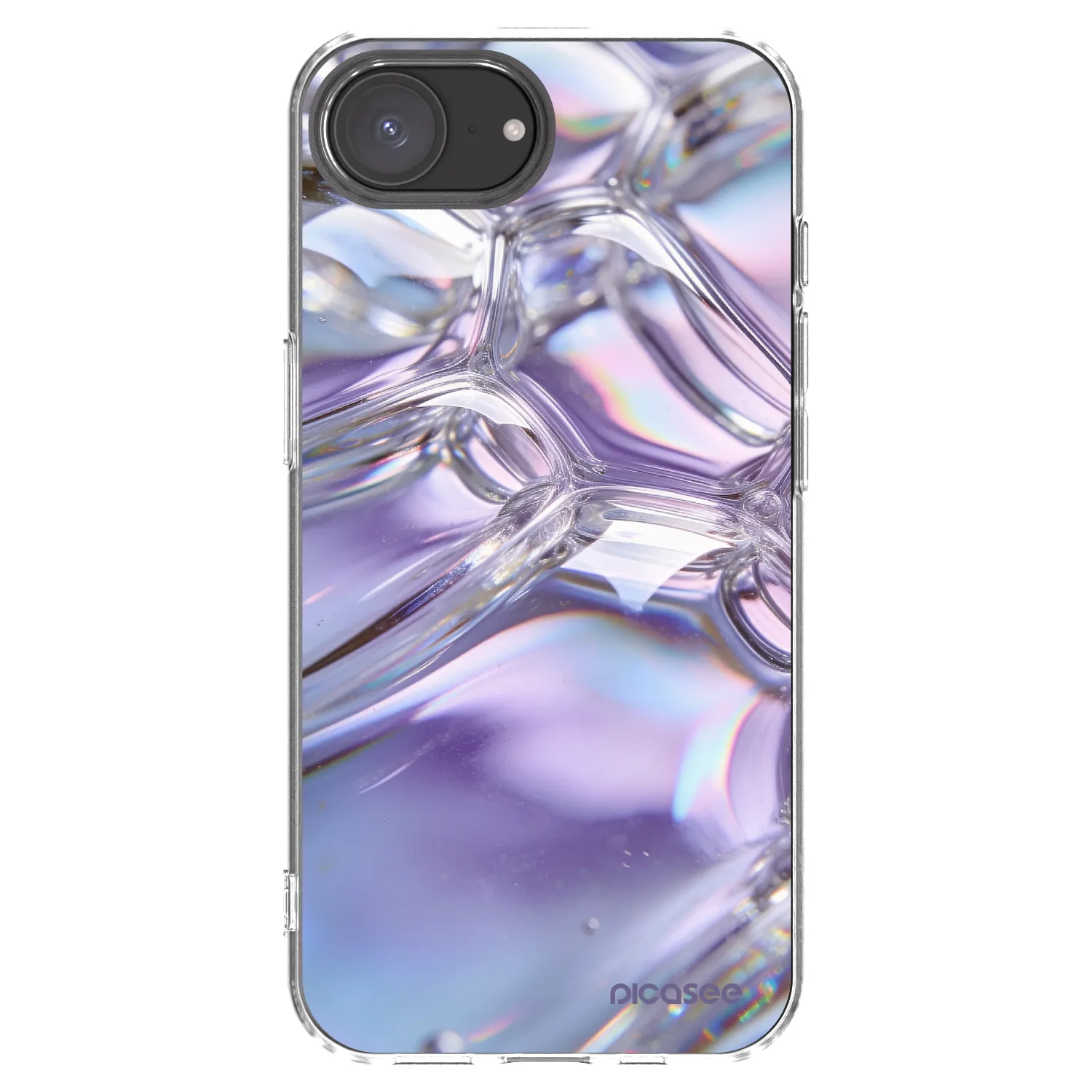 Picasee Apple iPhone 17e Hülle - Transparentes Silikon - Iridescent bubbles
