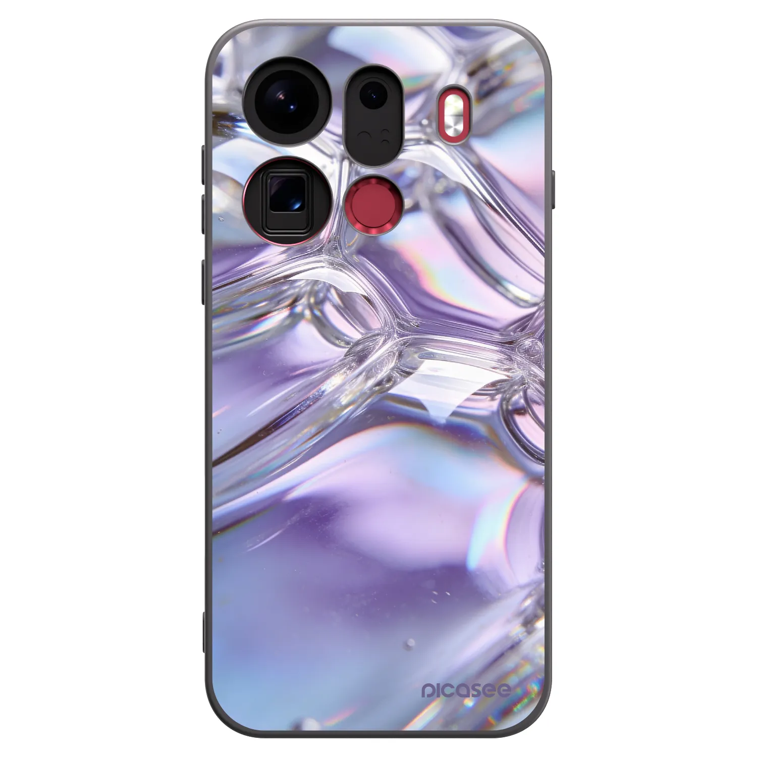 Picasee OPPO Find X9 Pro Hülle - Schwarzes Silikon - Iridescent bubbles