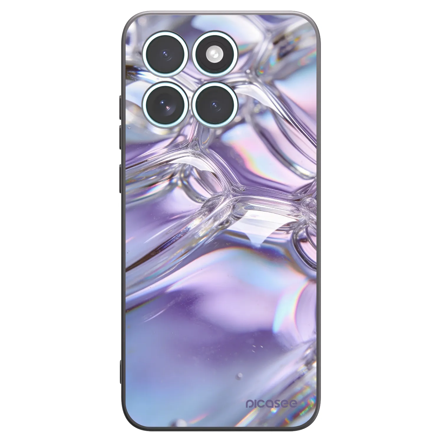 Picasee Motorola Edge 70 Fusion Hülle - Schwarzes Silikon - Iridescent bubbles