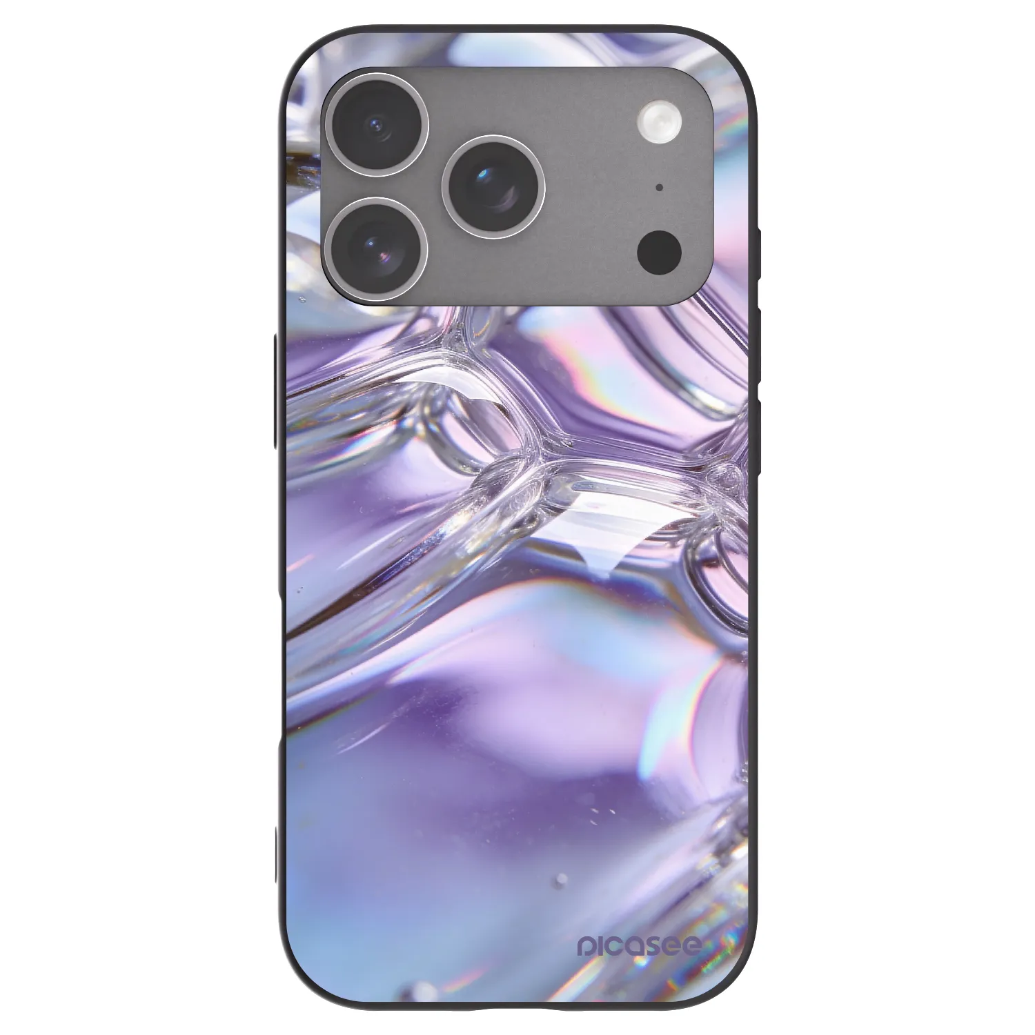 Picasee Apple iPhone 18 Pro Hülle - Schwarzes Silikon - Iridescent bubbles