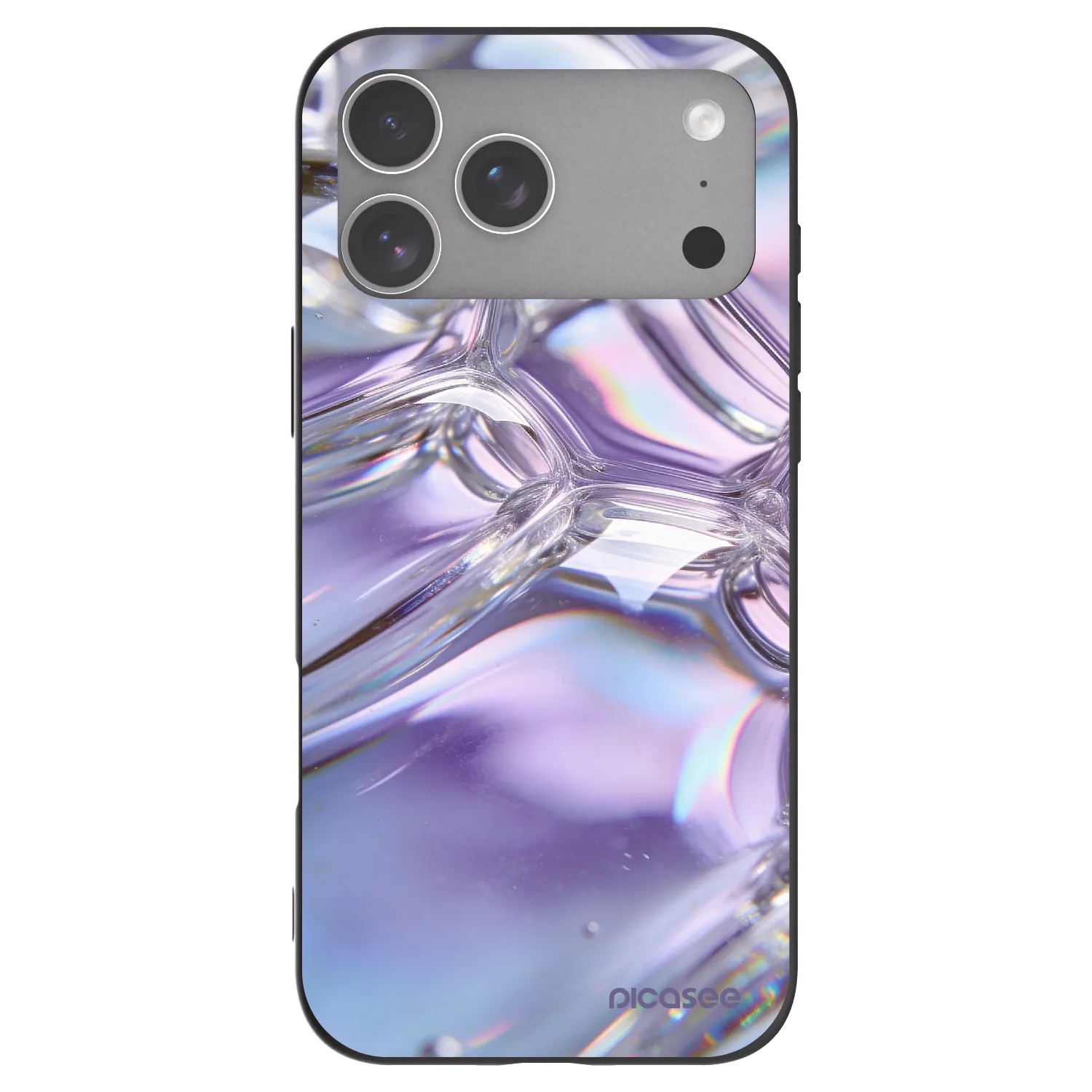 Picasee Apple iPhone 18 Pro Max Hülle - Schwarzes Silikon - Iridescent bubbles