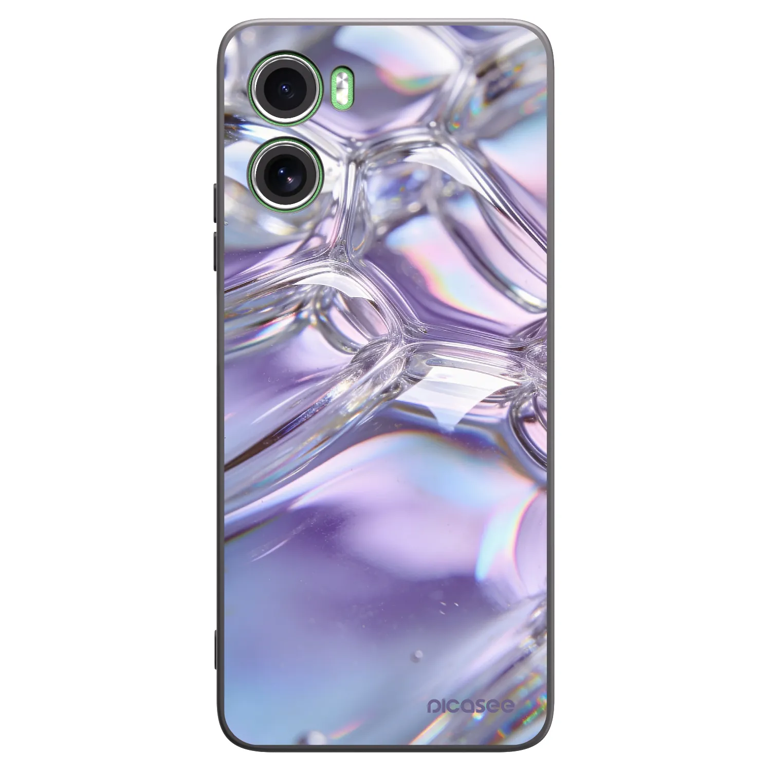 Picasee Motorola Moto G06 Hülle - Schwarzes Silikon - Iridescent bubbles