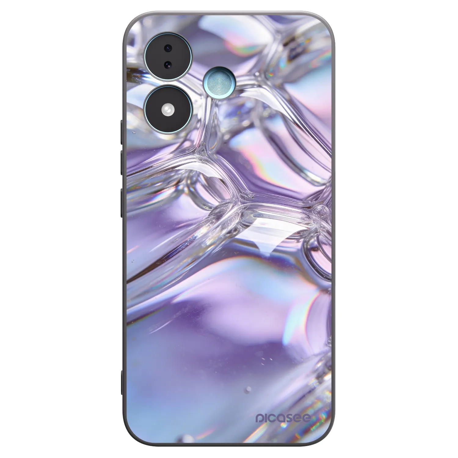 Picasee Xiaomi Redmi Note 17 5G Hülle - Schwarzes Silikon - Iridescent bubbles