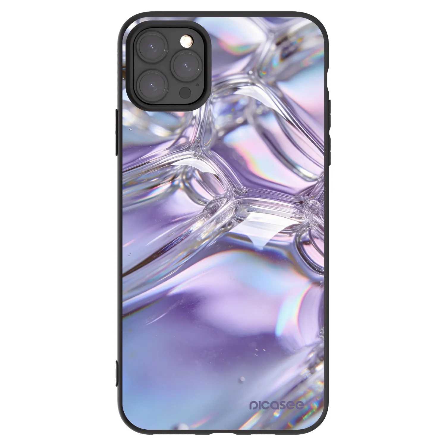 Picasee Apple iPhone 11 Pro Max Hülle - Schwarzes Silikon - Iridescent bubbles
