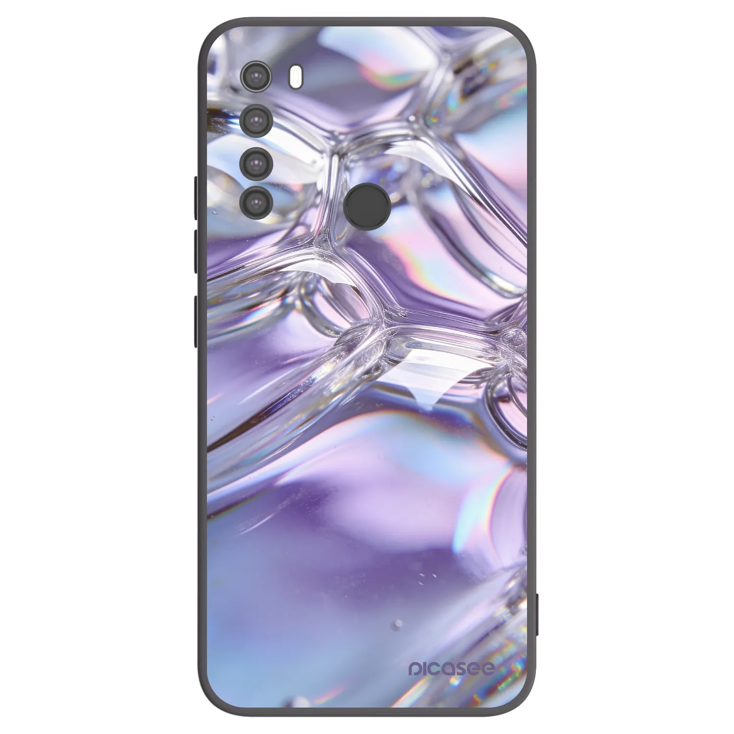 Picasee Xiaomi Redmi Note 8 Hülle - Schwarzes Silikon - Iridescent bubbles