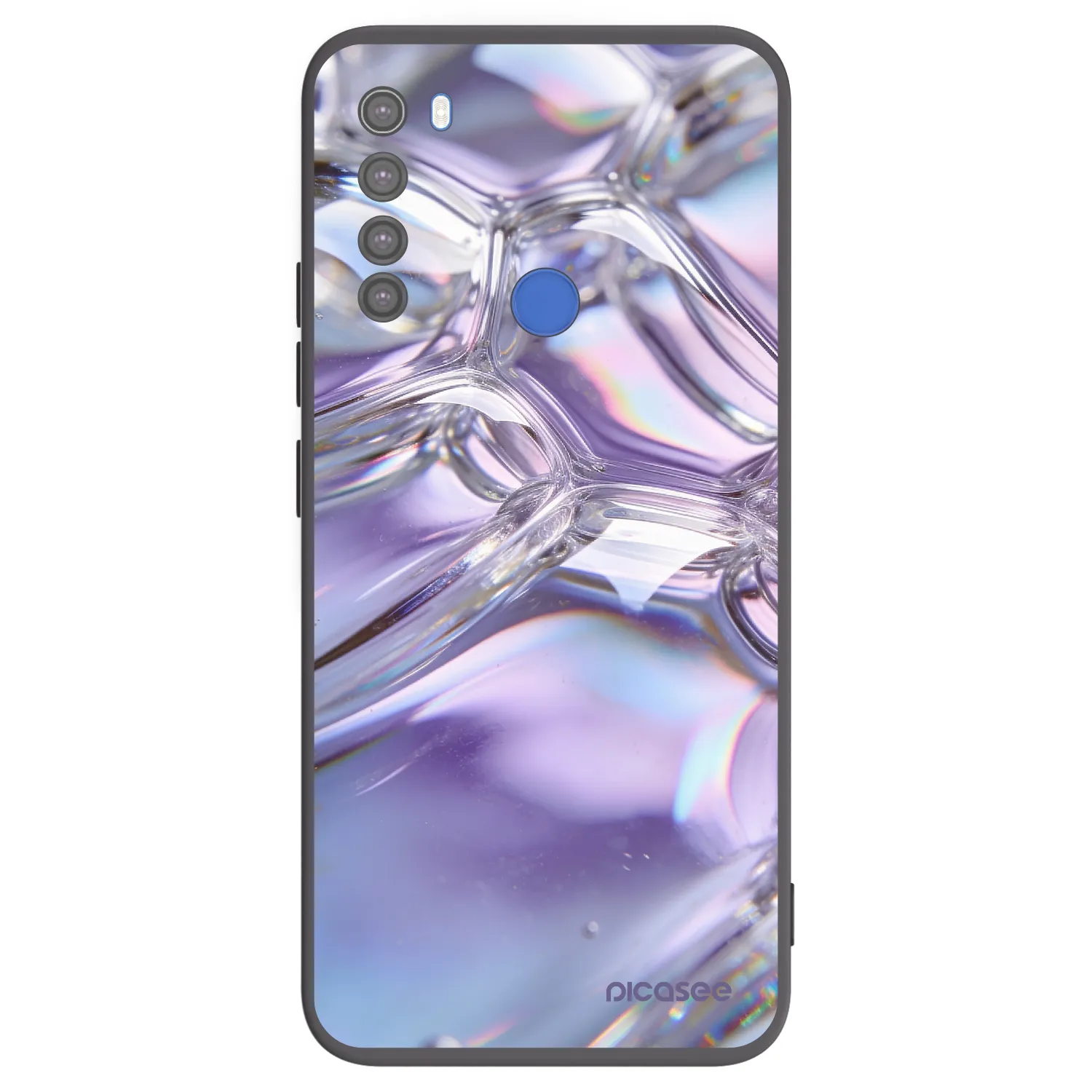 Picasee Xiaomi Redmi Note 8T Hülle - Schwarzes Silikon - Iridescent bubbles