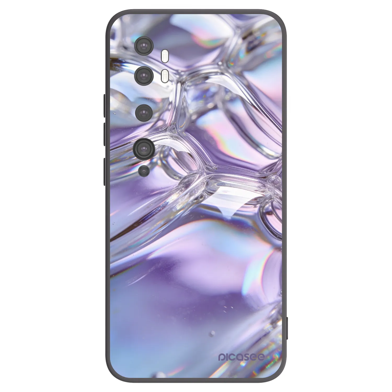 Picasee Xiaomi Mi Note 10 (Pro) Hülle - Schwarzes Silikon - Iridescent bubbles
