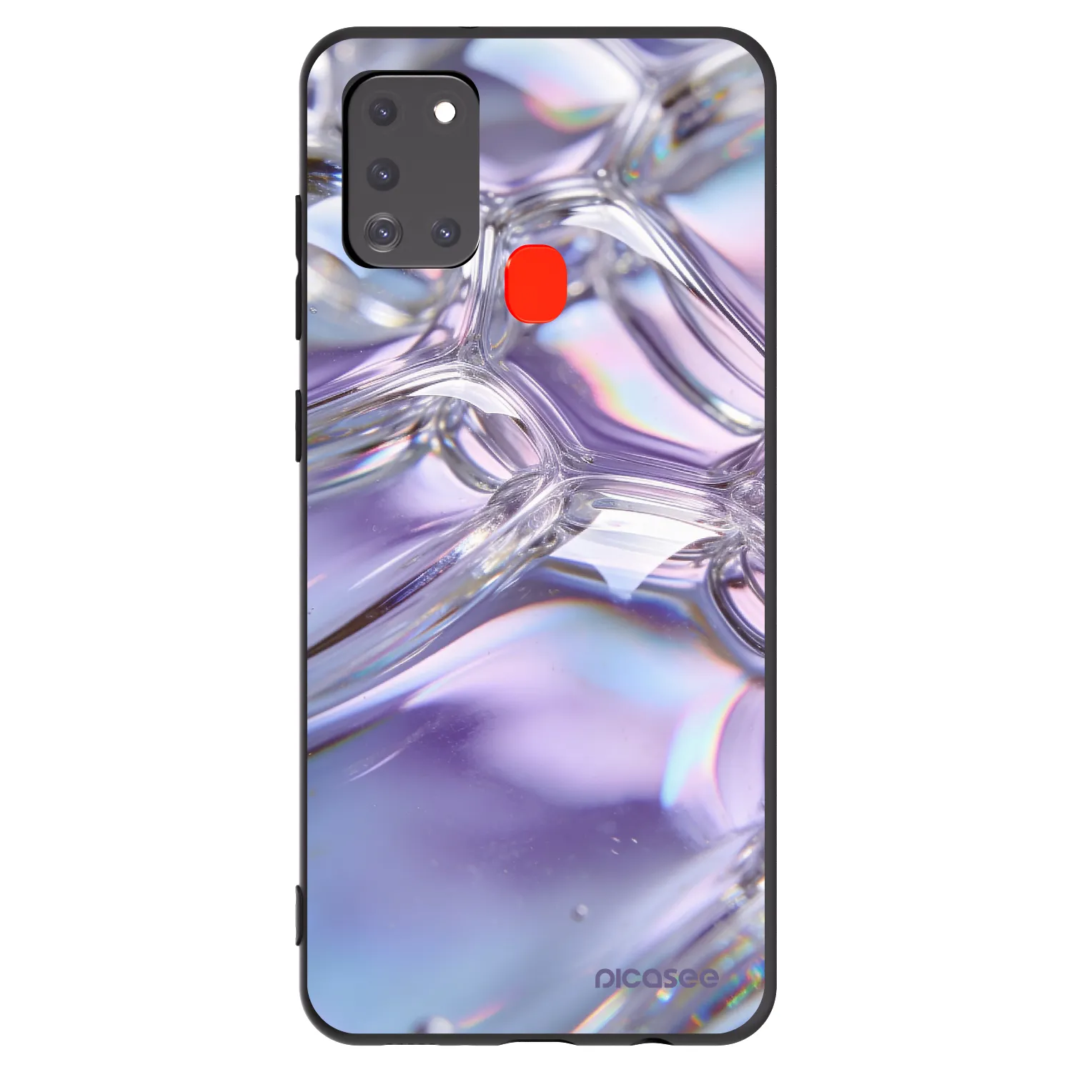 Picasee Samsung Galaxy A21s Hülle - Schwarzes Silikon - Iridescent bubbles