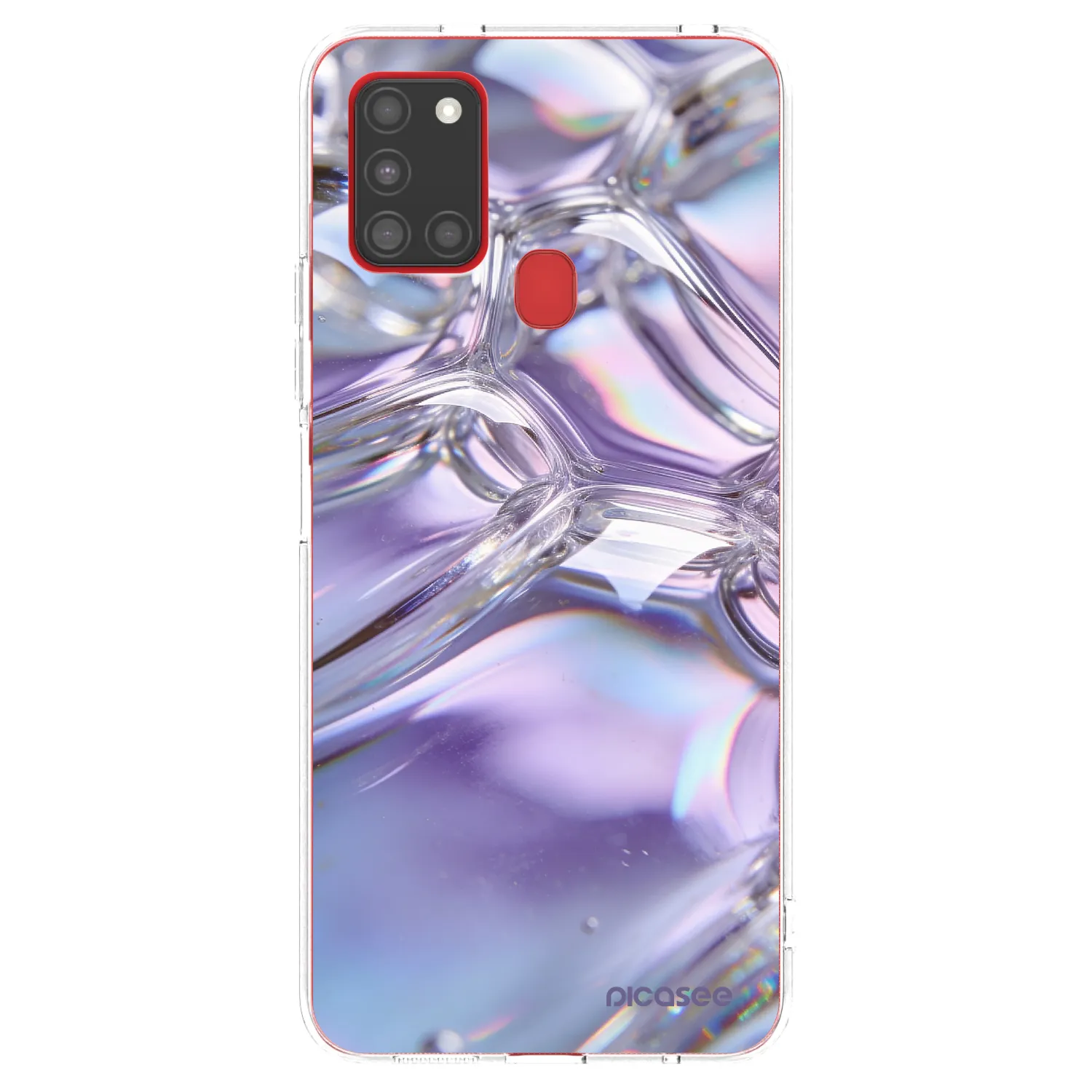 Picasee Samsung Galaxy A21s Hülle - Transparentes Silikon - Iridescent bubbles