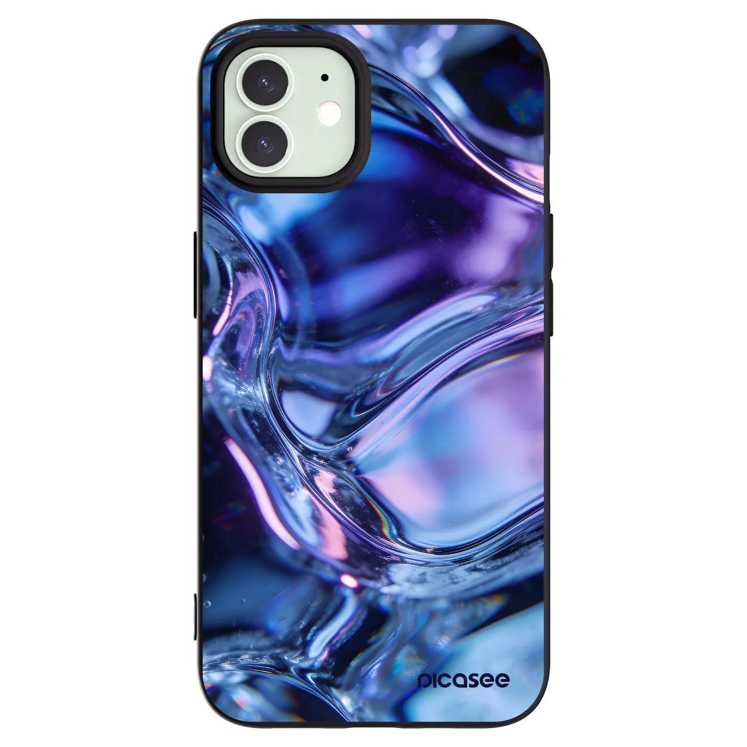 Picasee Apple iPhone 12 Hülle - Schwarzes Silikon - Iris liquid