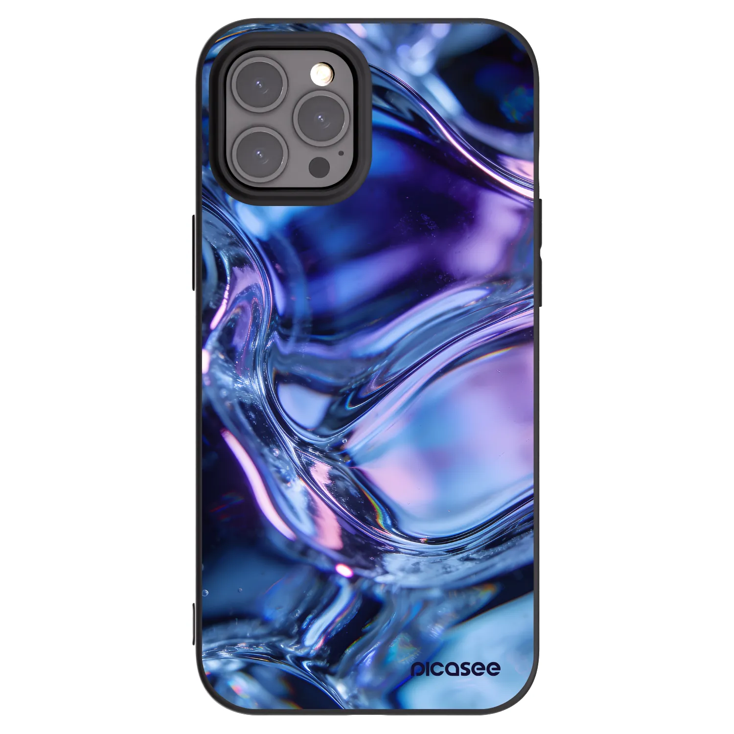 Picasee Apple iPhone 12 Pro Max Hülle - Schwarzes Silikon - Iris liquid