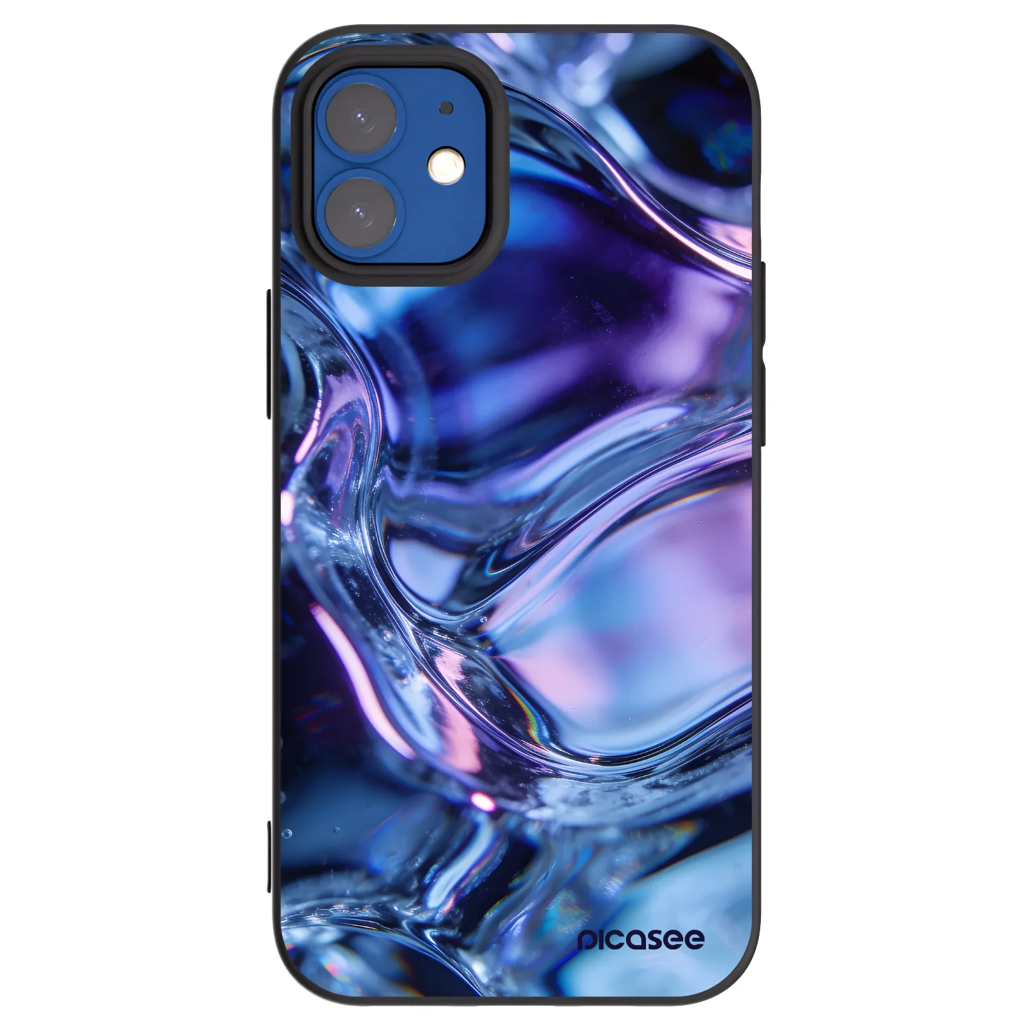 Picasee Apple iPhone 12 mini Hülle - Schwarzes Silikon - Iris liquid