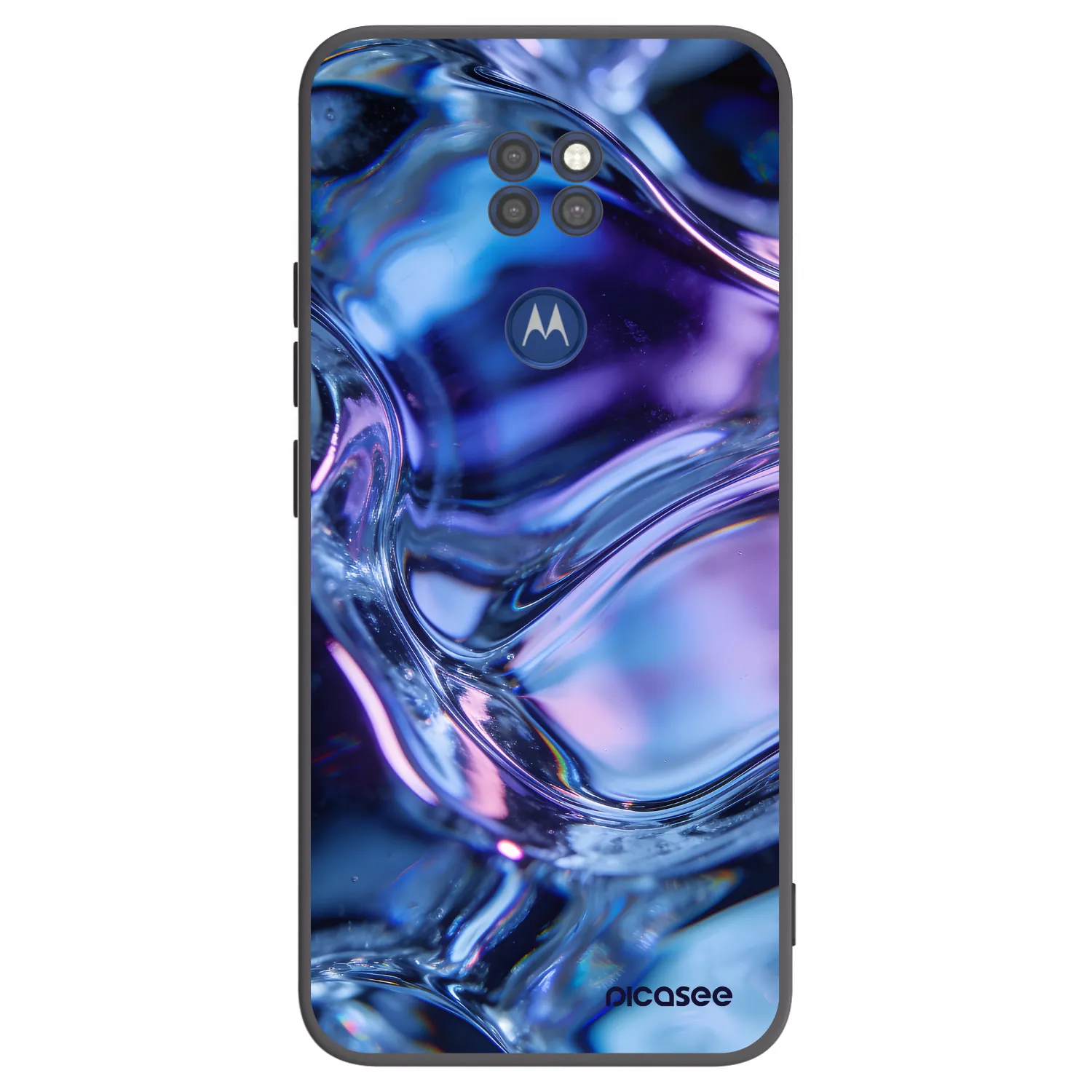 Picasee Motorola Moto G9 Play Hülle - Schwarzes Silikon - Iris liquid