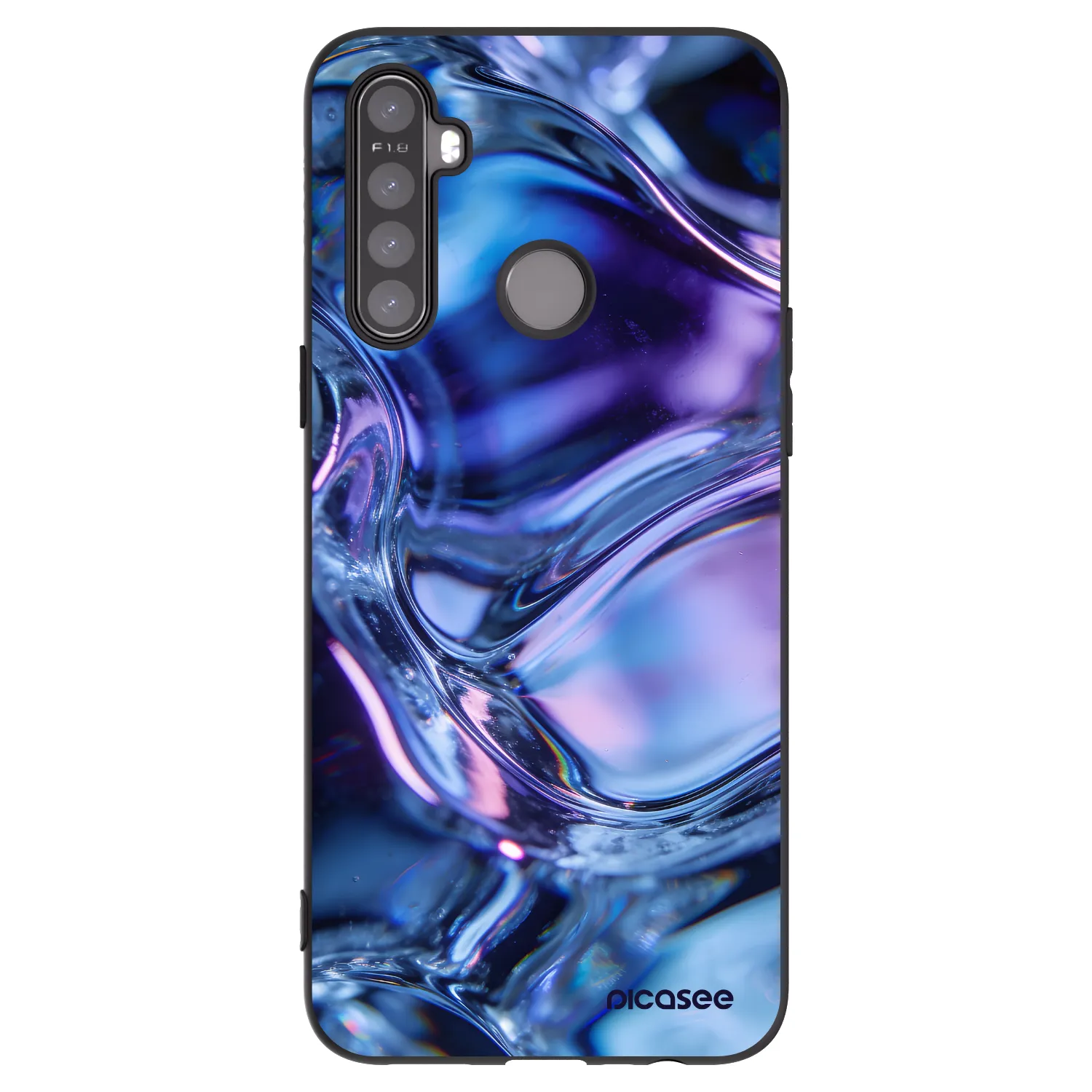 Picasee Realme 6i Hülle - Schwarzes Silikon - Iris liquid