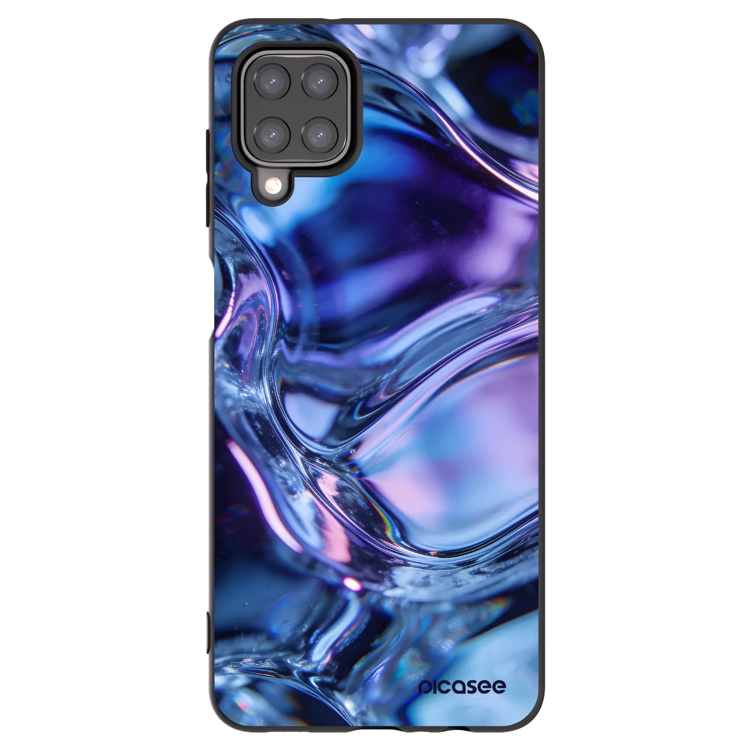 Picasee Samsung Galaxy A12 A125F Hülle - Schwarzes Silikon - Iris liquid
