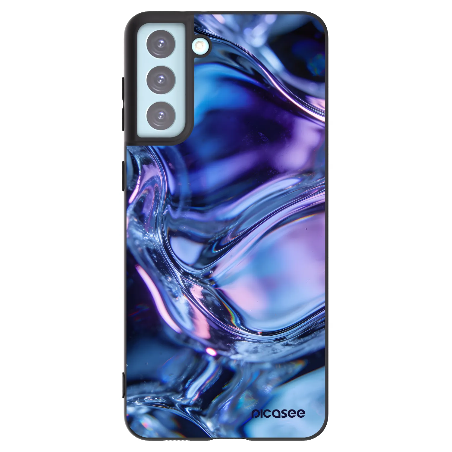 Picasee Samsung Galaxy S21+ 5G G996F Hülle - Schwarzes Silikon - Iris liquid