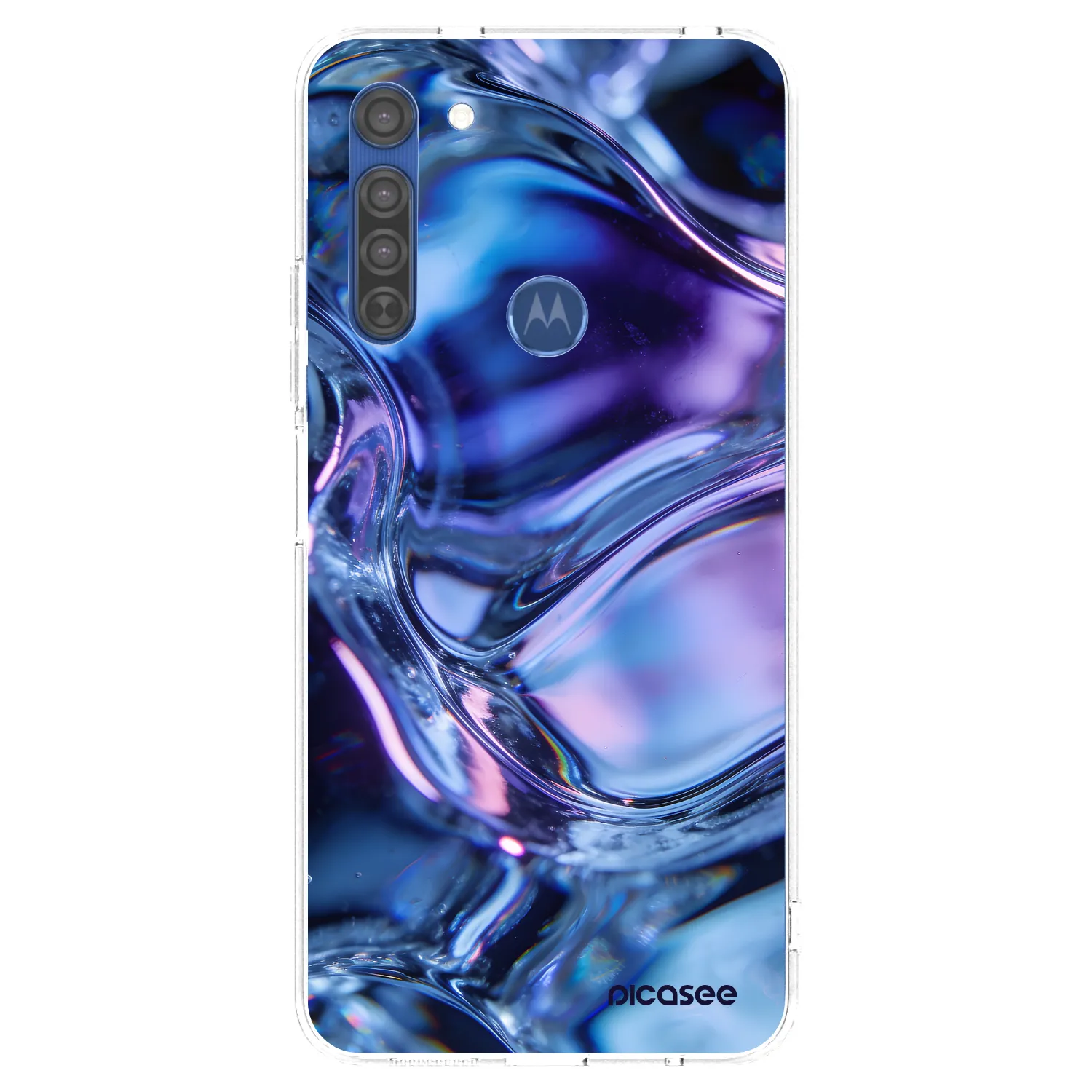 Picasee Motorola Moto G8 Hülle - Transparentes Silikon - Iris liquid