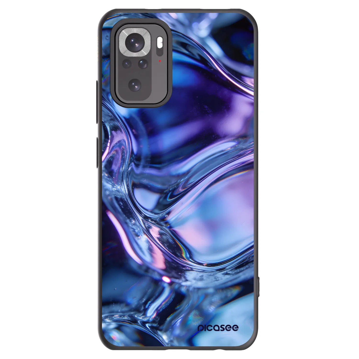Picasee Xiaomi Redmi Note 10 Hülle - Schwarzes Silikon - Iris liquid