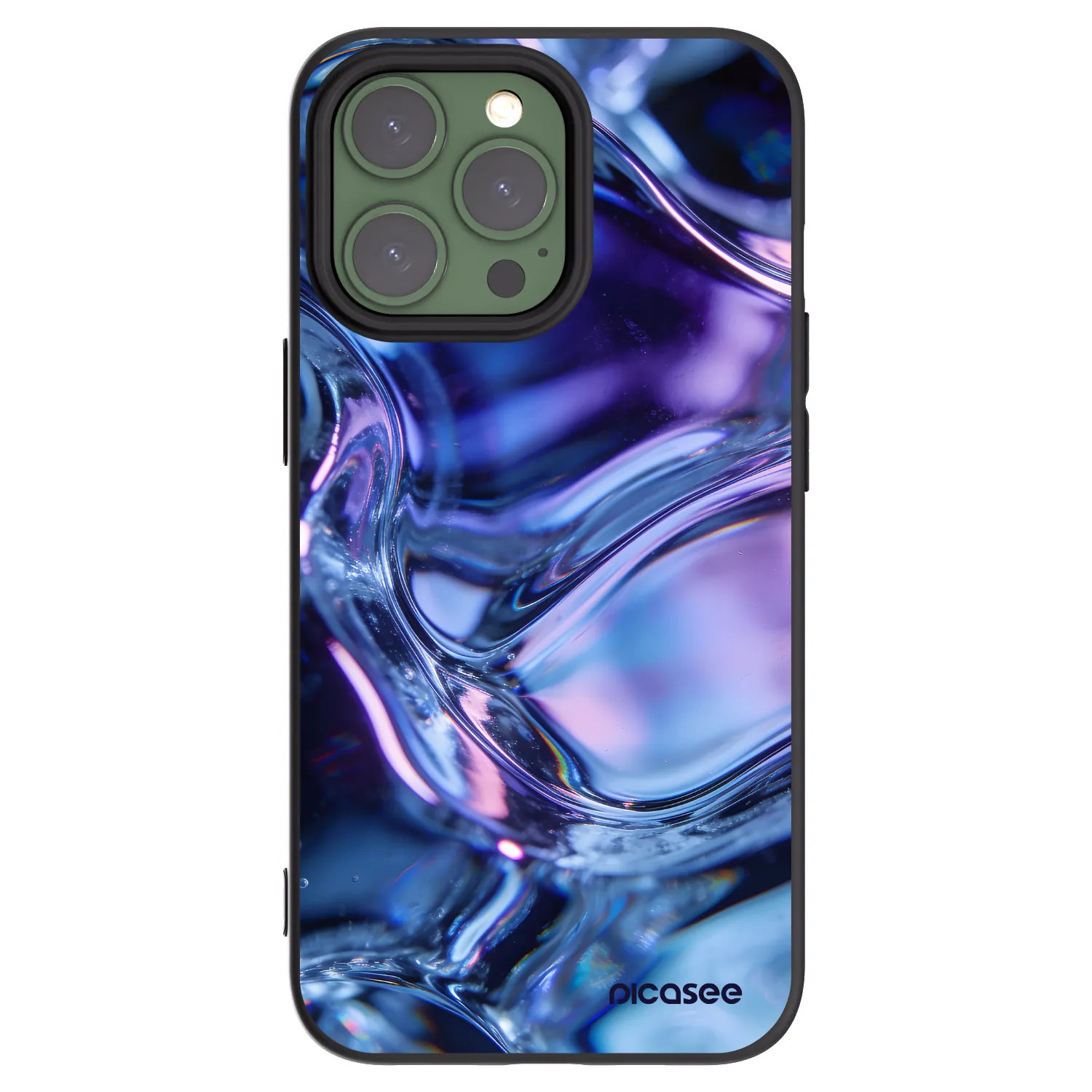 Picasee Apple iPhone 13 Pro Hülle - Schwarzes Silikon - Iris liquid