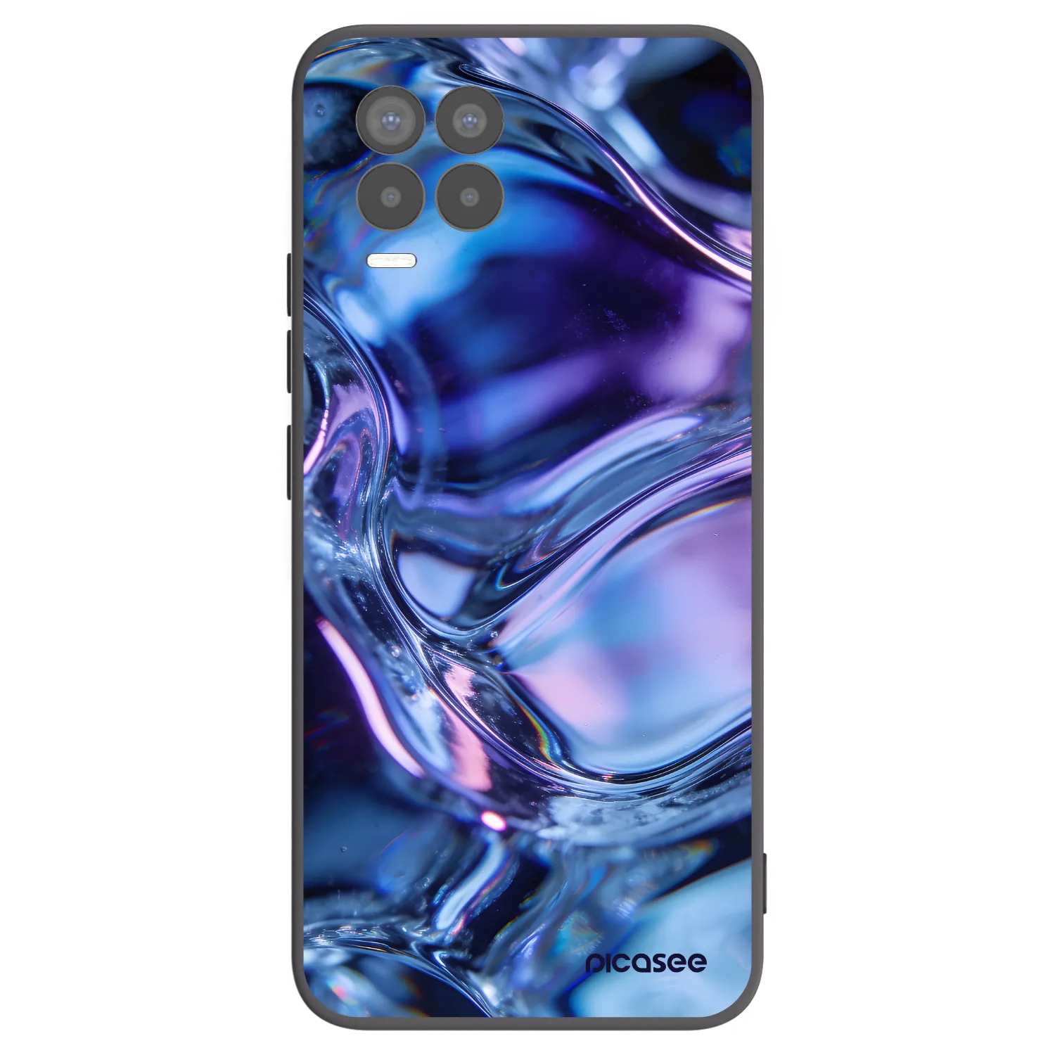 Picasee Realme 8 Pro Hülle - Schwarzes Silikon - Iris liquid