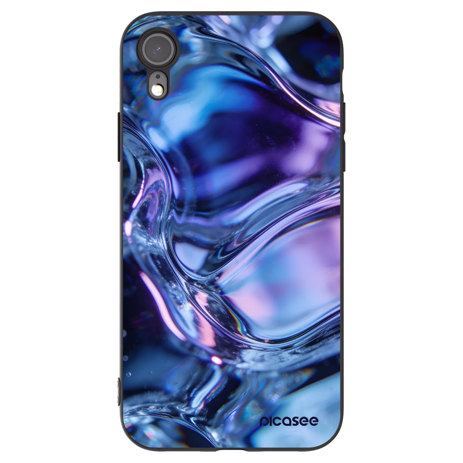 Picasee Apple iPhone XR Hülle - Schwarzes Silikon - Iris liquid