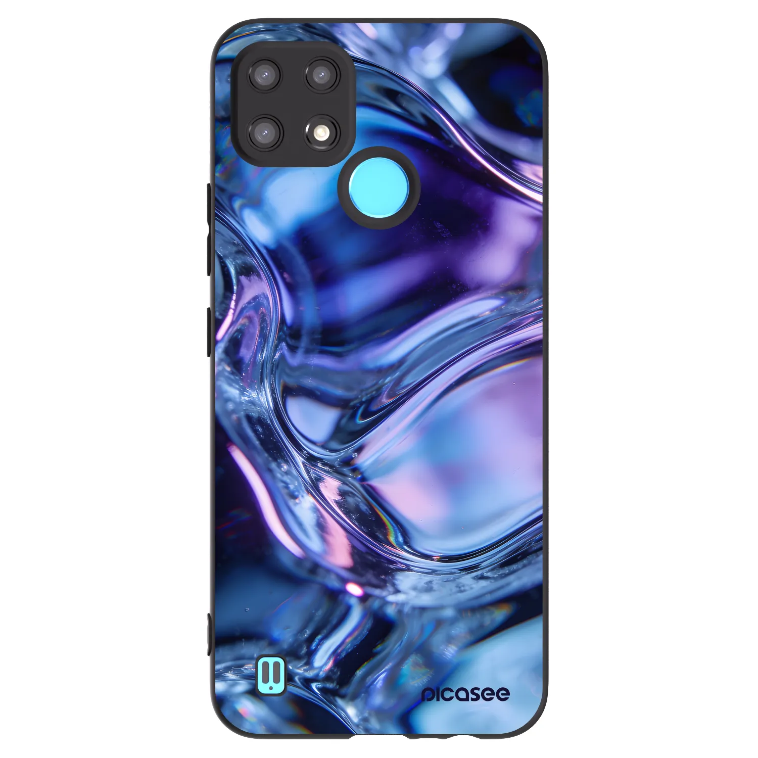 Picasee Realme C21 Hülle - Schwarzes Silikon - Iris liquid