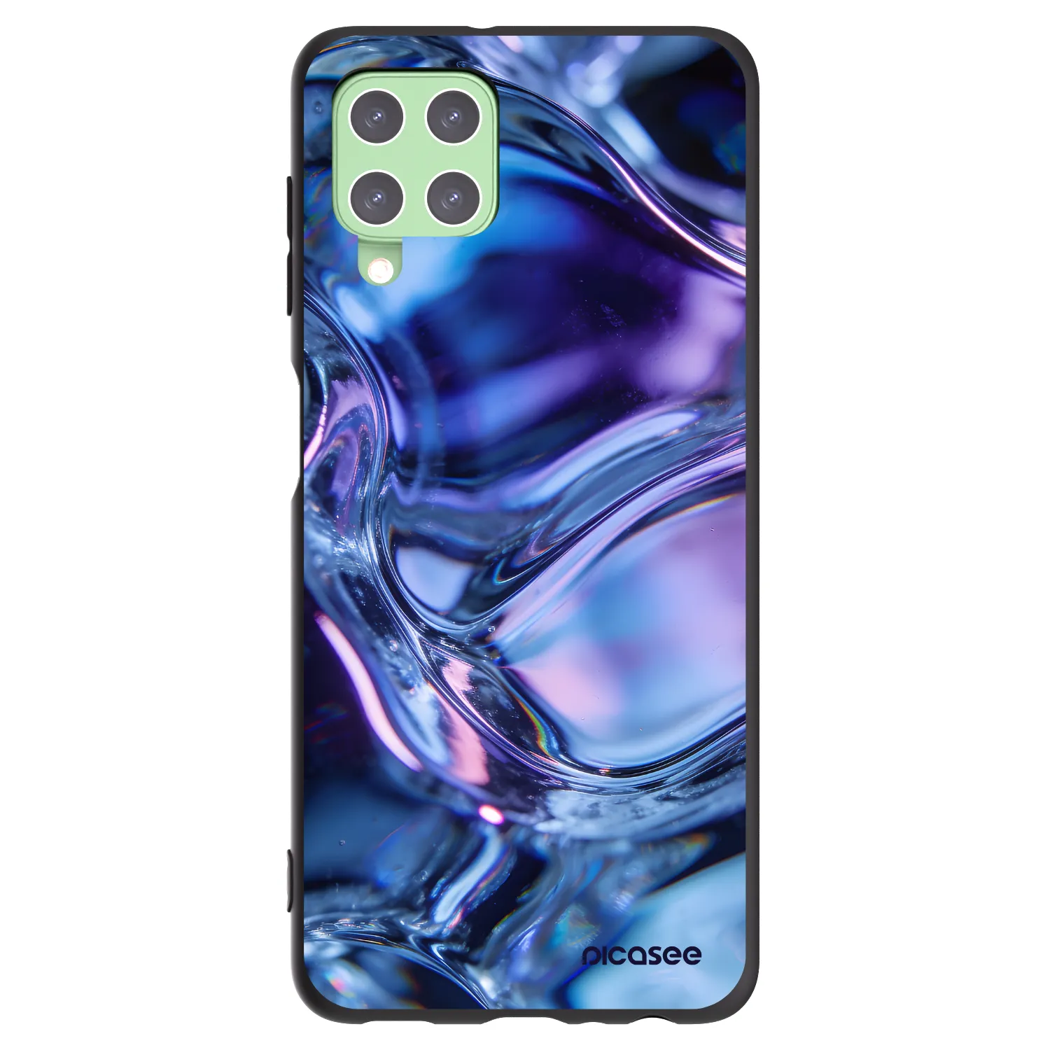 Picasee Samsung Galaxy A22 A225F 4G Hülle - Schwarzes Silikon - Iris liquid