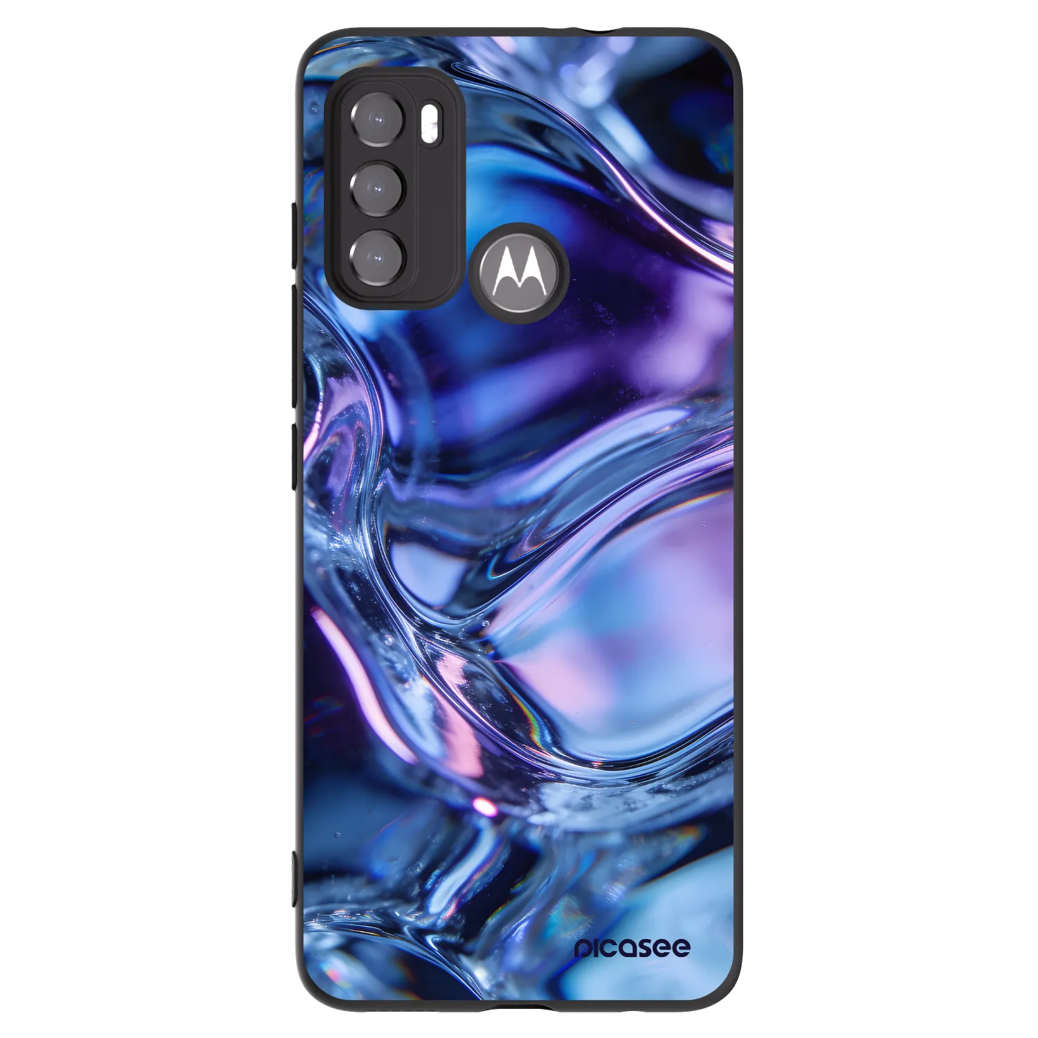 Picasee Motorola Moto G60 Hülle - Schwarzes Silikon - Iris liquid